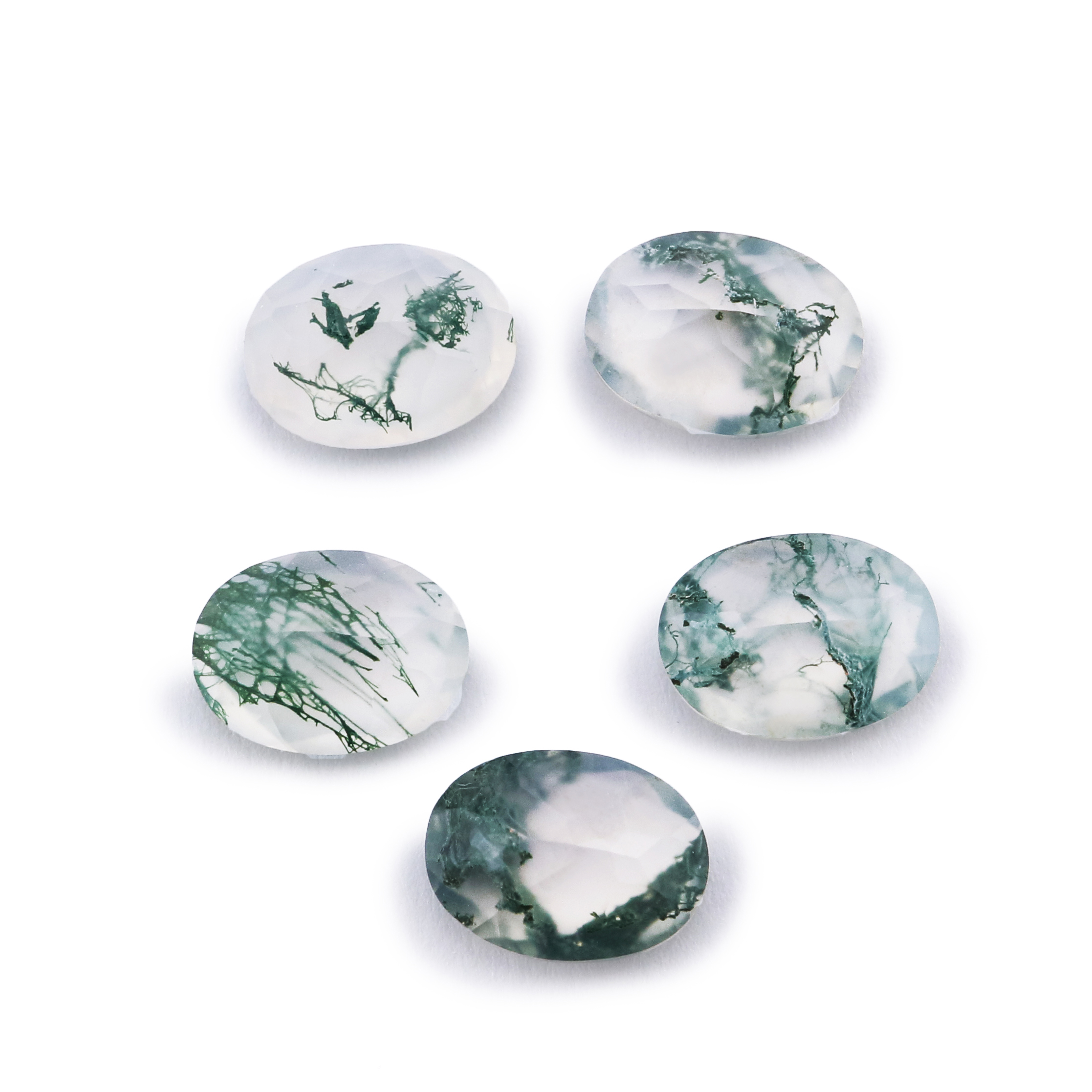 1Pcs 6x8MM Natural Oval Moss Agate Faceted Cut Loose Gemstone Nature Semi Precious Stone DIY Jewelry Supplies 4160029 - Click Image to Close