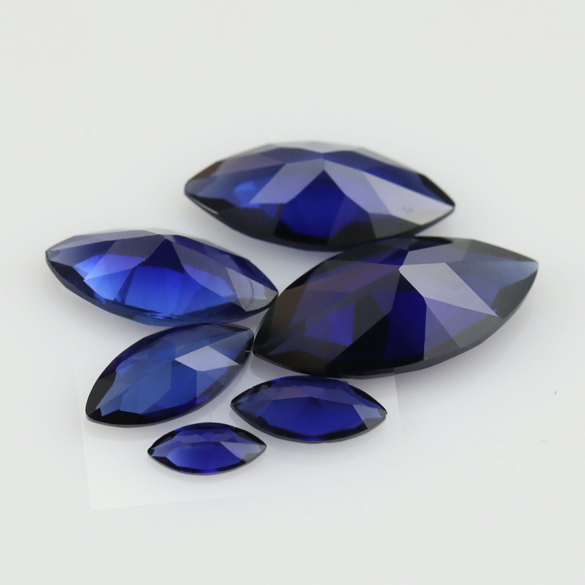 1Pcs Lab Created Blue Faceted Marquise Sapphire September Birthstone DIY Gemstone Supplies 4160039 - Click Image to Close