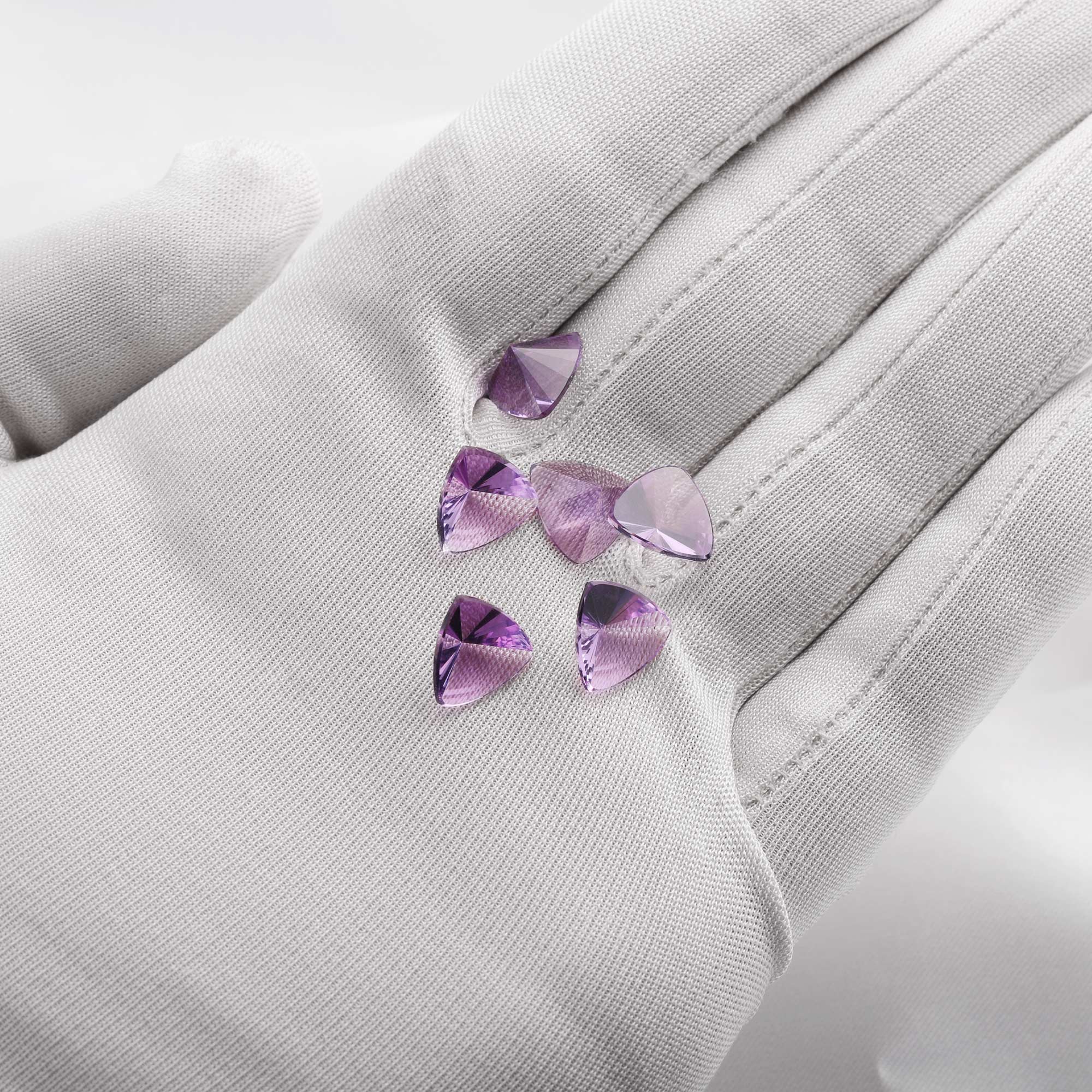 10MM Trillion Cut Nature Amethyst Gemstone,February Birthstone,Purple Triangle Gemstone,DIY Jewelry Supplies,2CT - Click Image to Close