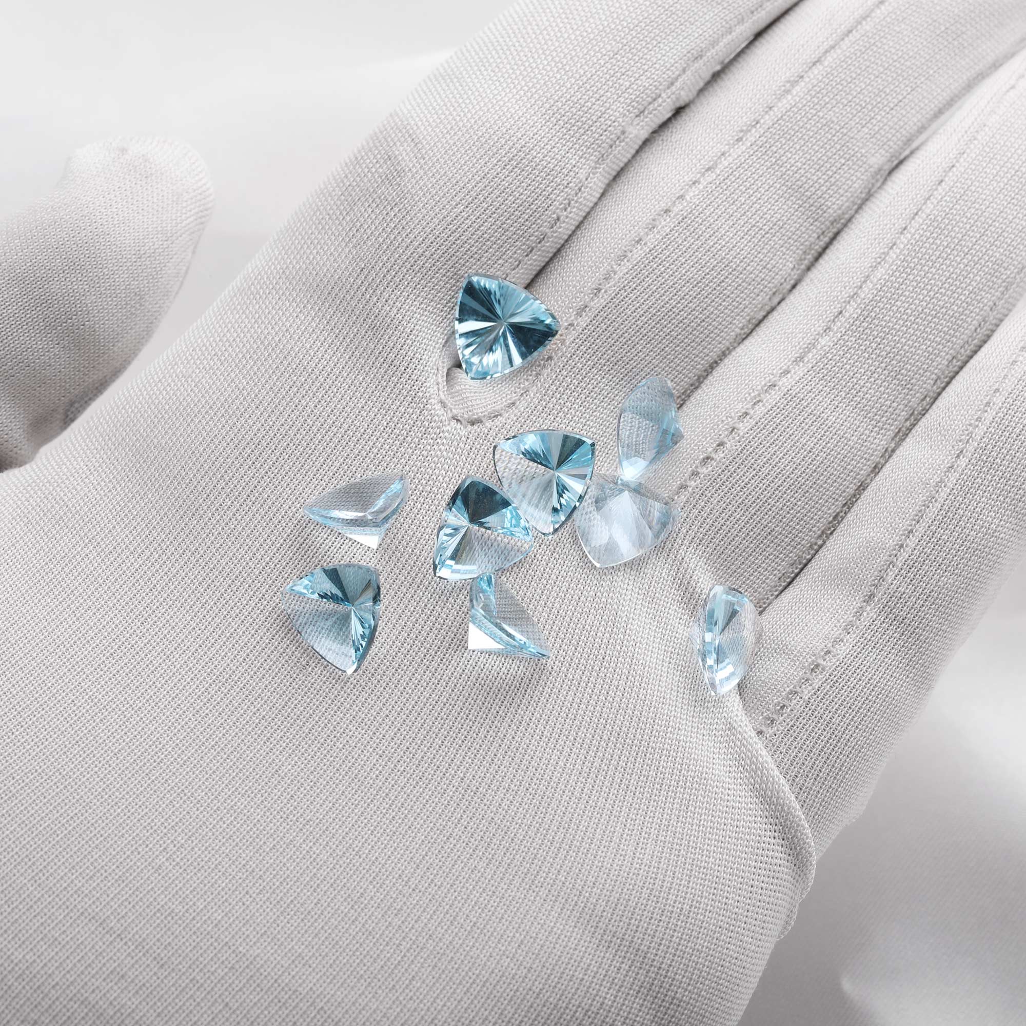 10MM Trillion Cut Nature Sky Blue Topaz Gemstone,November Birthstone,Blue Triangle Gemstone,DIY Jewelry Supplies,2.5CT - Click Image to Close