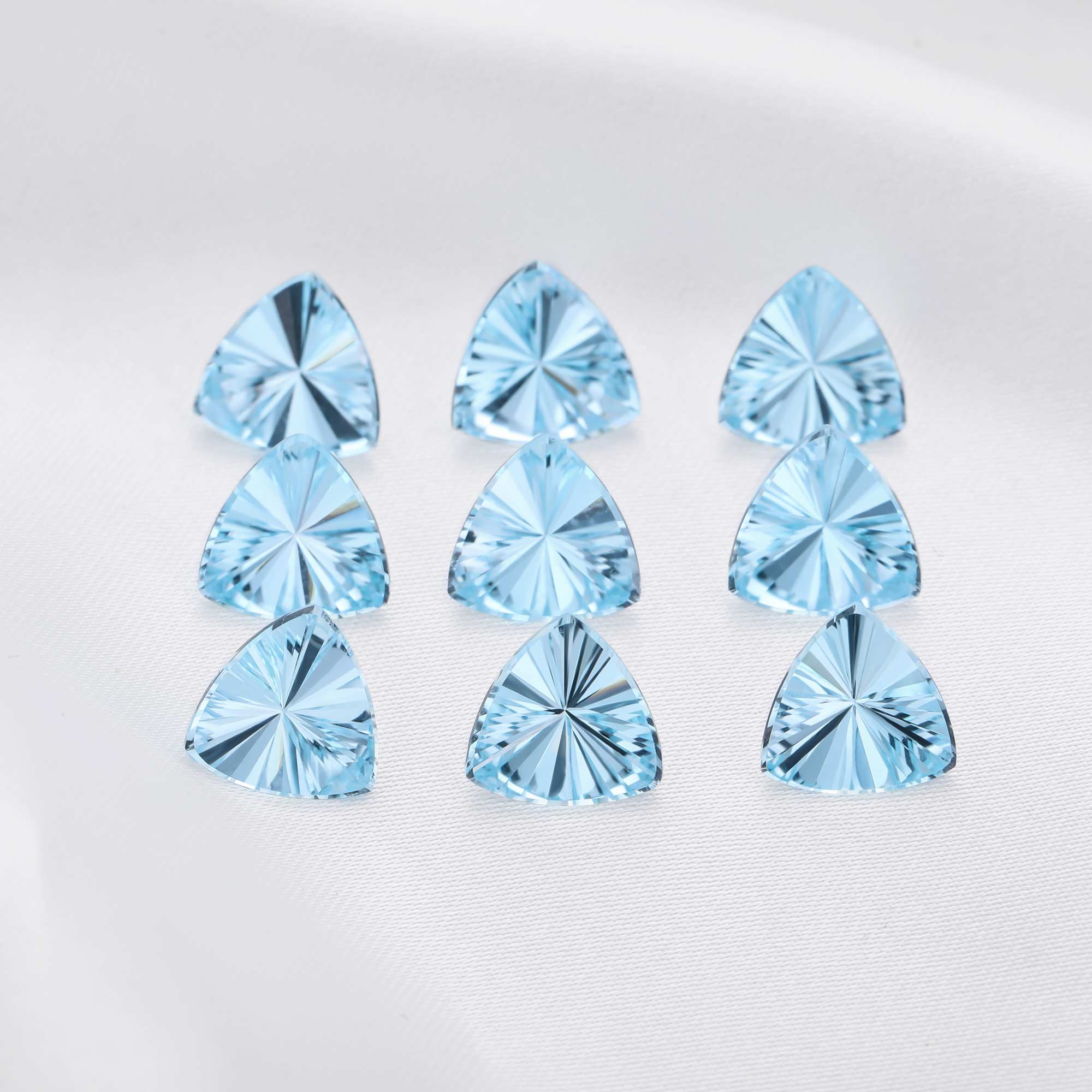 10MM Trillion Cut Nature Sky Blue Topaz Gemstone,November Birthstone,Blue Triangle Gemstone,DIY Jewelry Supplies,2.5CT - Click Image to Close