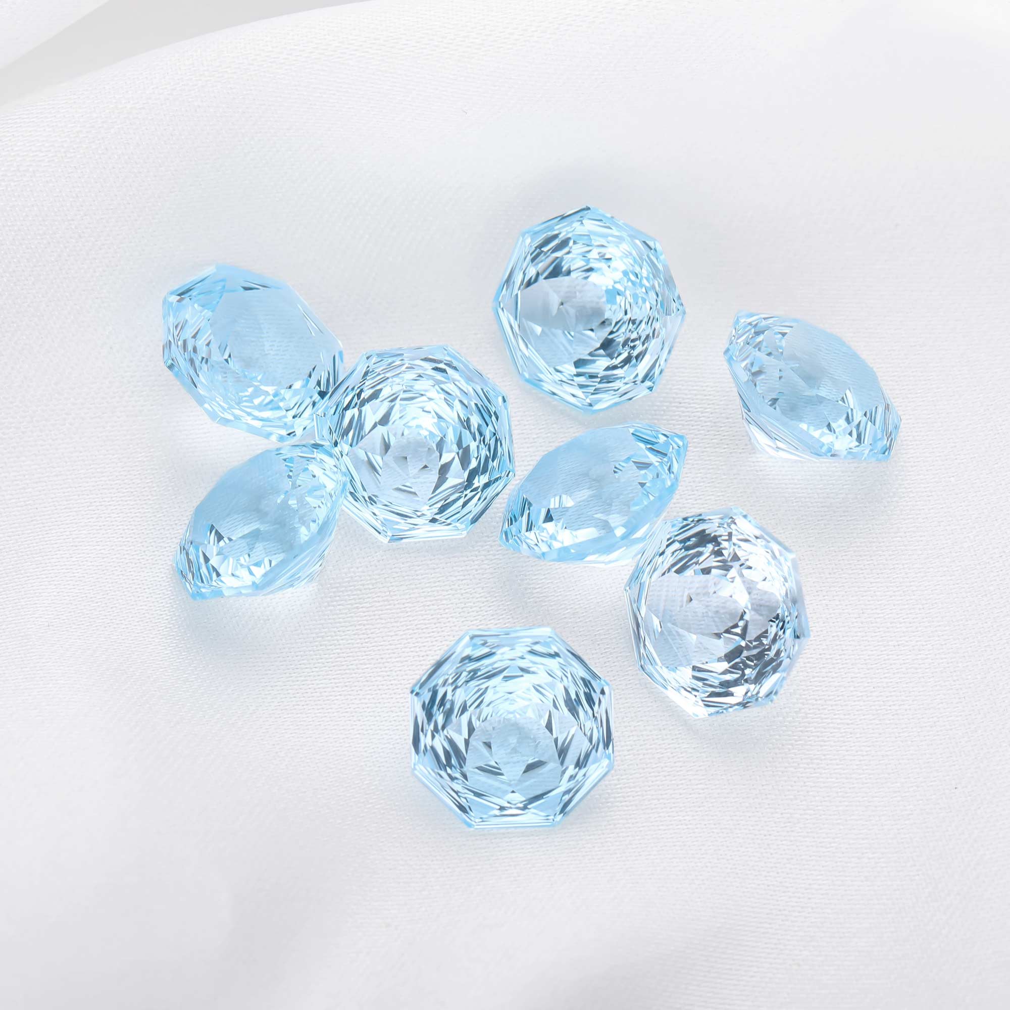 12MM Octagon Cut Nature Sky Blue Topaz Gemstone,November Birthstone,DIY Jewelry Supplies,7CT - Click Image to Close