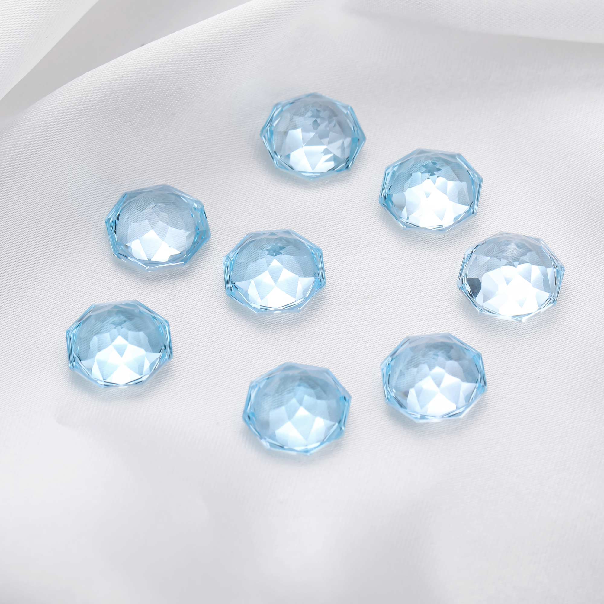12MM Octagon Cut Nature Sky Blue Topaz Gemstone,November Birthstone,DIY Jewelry Supplies,7CT - Click Image to Close