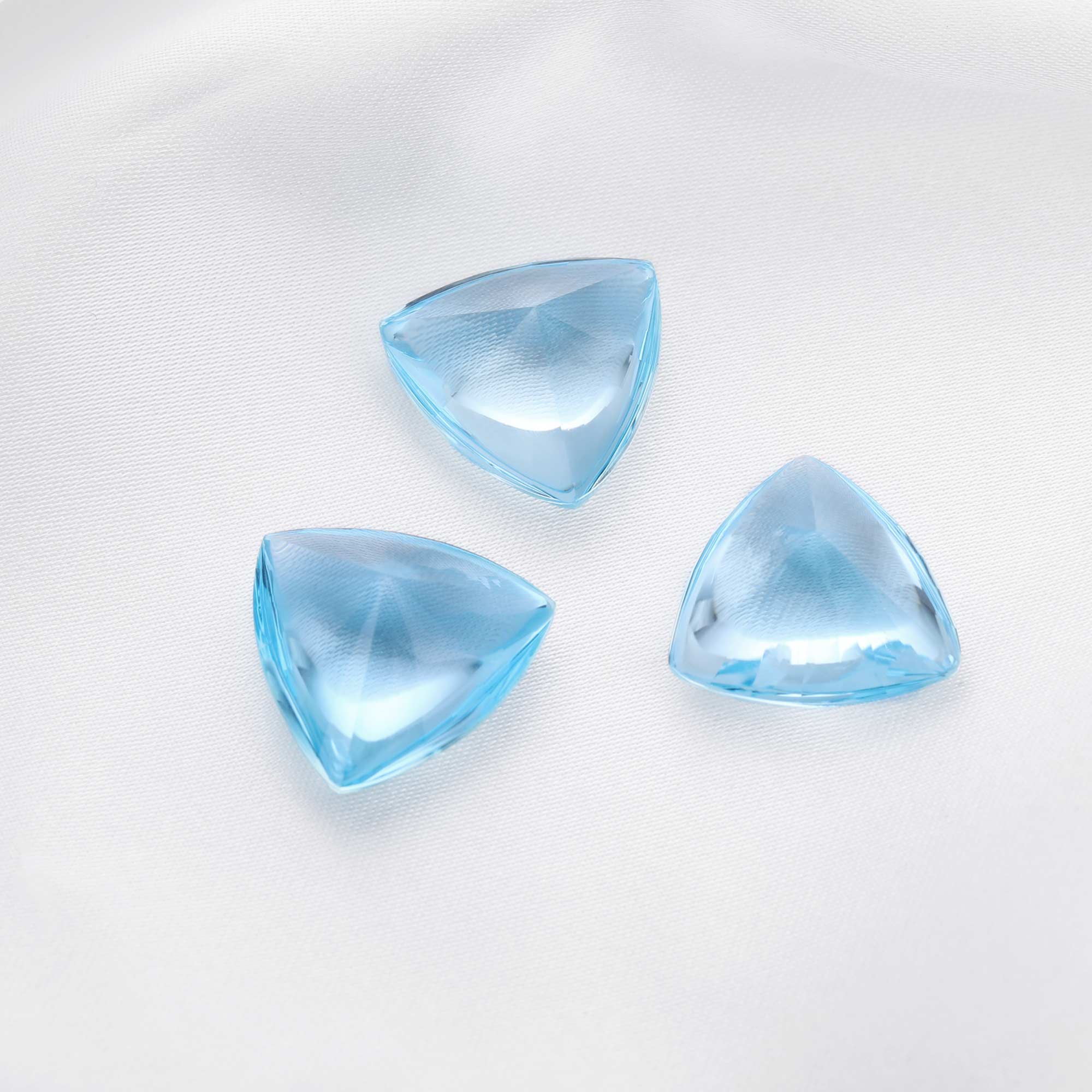 Large Trillion Cut Nature Swiss Blue Topaz Gemstone,November Birthstone,Blue Triangle Gemstone,DIY Jewelry Supplies - Click Image to Close