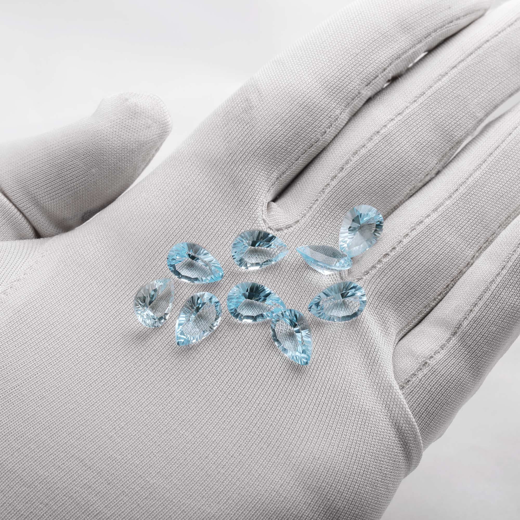 8x12MM Pear Nature Sky Blue Topaz Gemstone,November Birthstone,DIY Jewelry Supplies,3CT - Click Image to Close