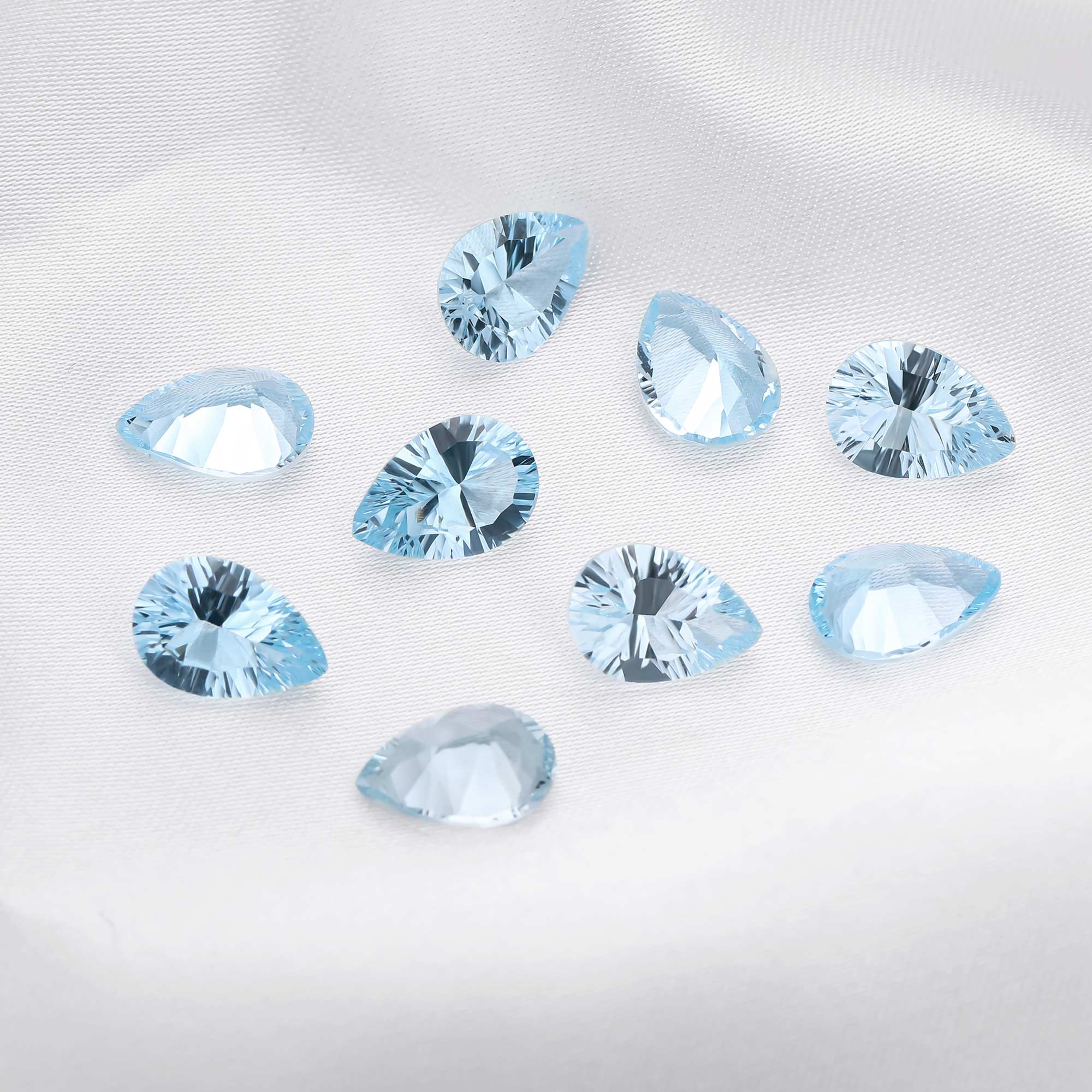 8x12MM Pear Nature Sky Blue Topaz Gemstone,November Birthstone,DIY Jewelry Supplies,3CT - Click Image to Close