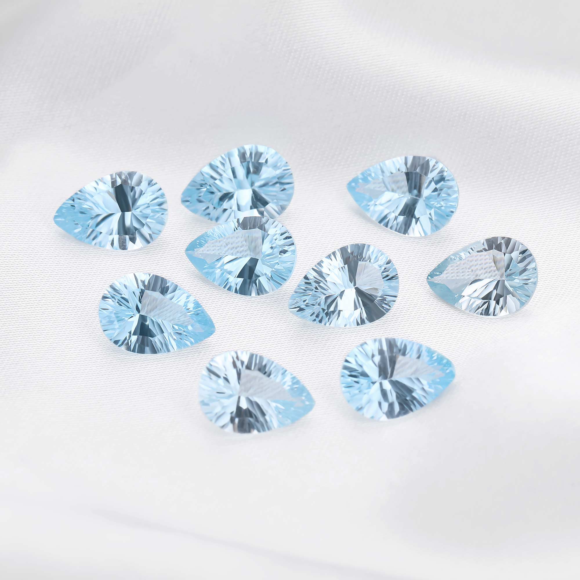 8x12MM Pear Nature Sky Blue Topaz Gemstone,November Birthstone,DIY Jewelry Supplies,3CT - Click Image to Close