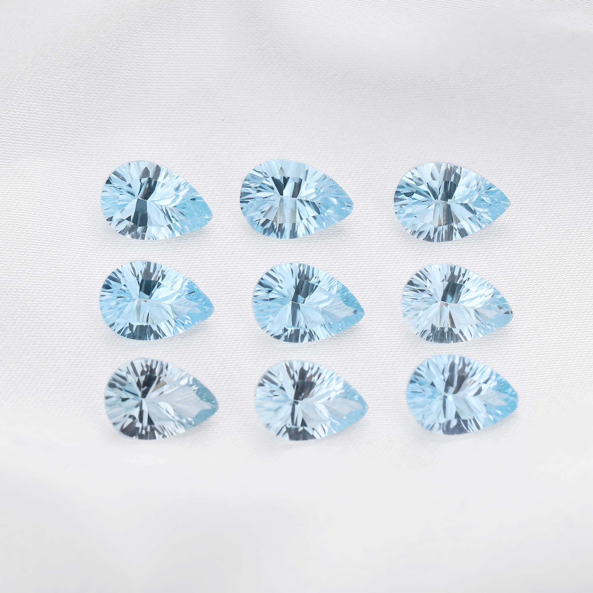 8x12MM Pear Nature Sky Blue Topaz Gemstone,November Birthstone,DIY Jewelry Supplies,3CT - Click Image to Close