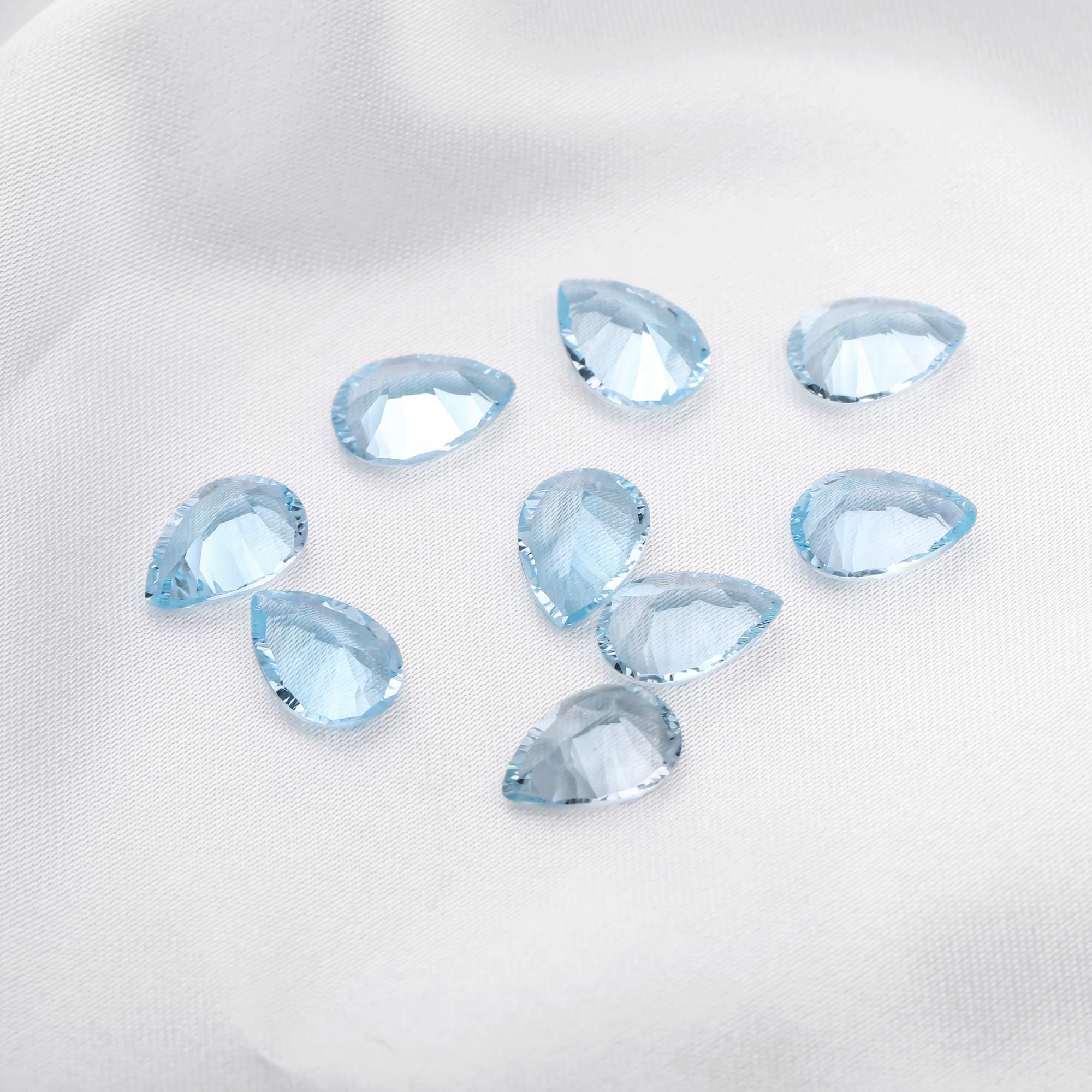 8x12MM Pear Nature Sky Blue Topaz Gemstone,November Birthstone,DIY Jewelry Supplies,3CT - Click Image to Close