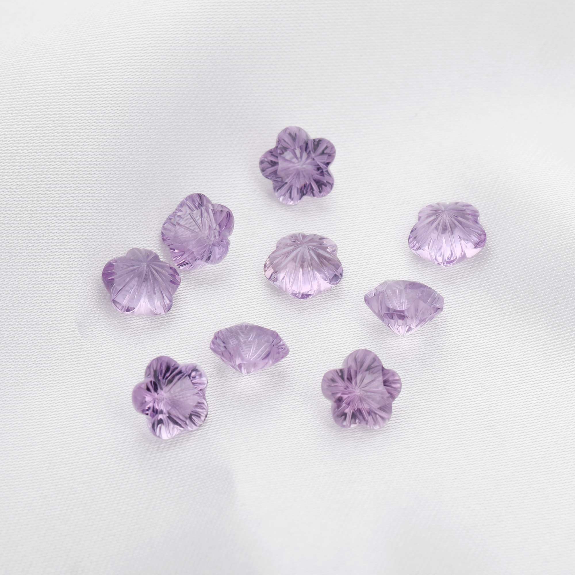 7.6MM Flower Cut Nature Amethyst Gemstone,February Birthstone,Purple Flower Gemstone,DIY Jewelry Supplies,1.4CT - Click Image to Close