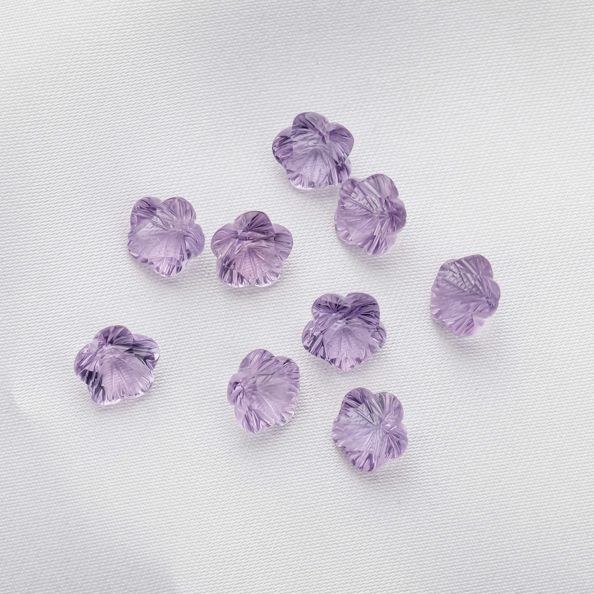7.6MM Flower Cut Nature Amethyst Gemstone,February Birthstone,Purple Flower Gemstone,DIY Jewelry Supplies,1.4CT - Click Image to Close