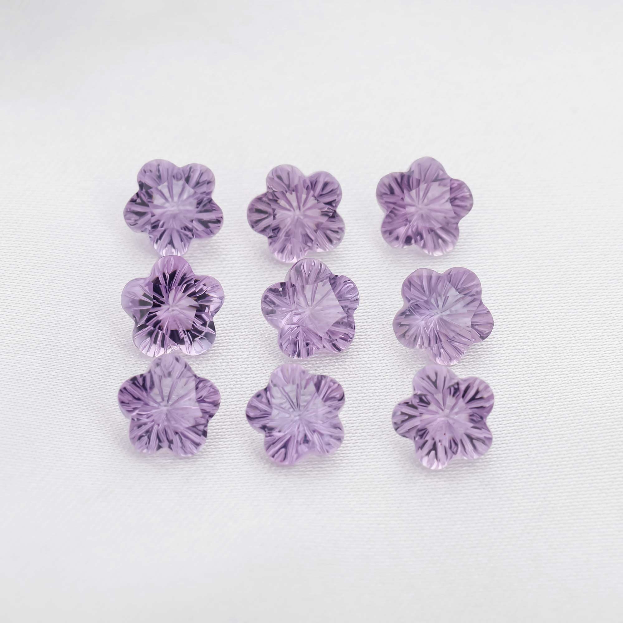 7.6MM Flower Cut Nature Amethyst Gemstone,February Birthstone,Purple Flower Gemstone,DIY Jewelry Supplies,1.4CT - Click Image to Close