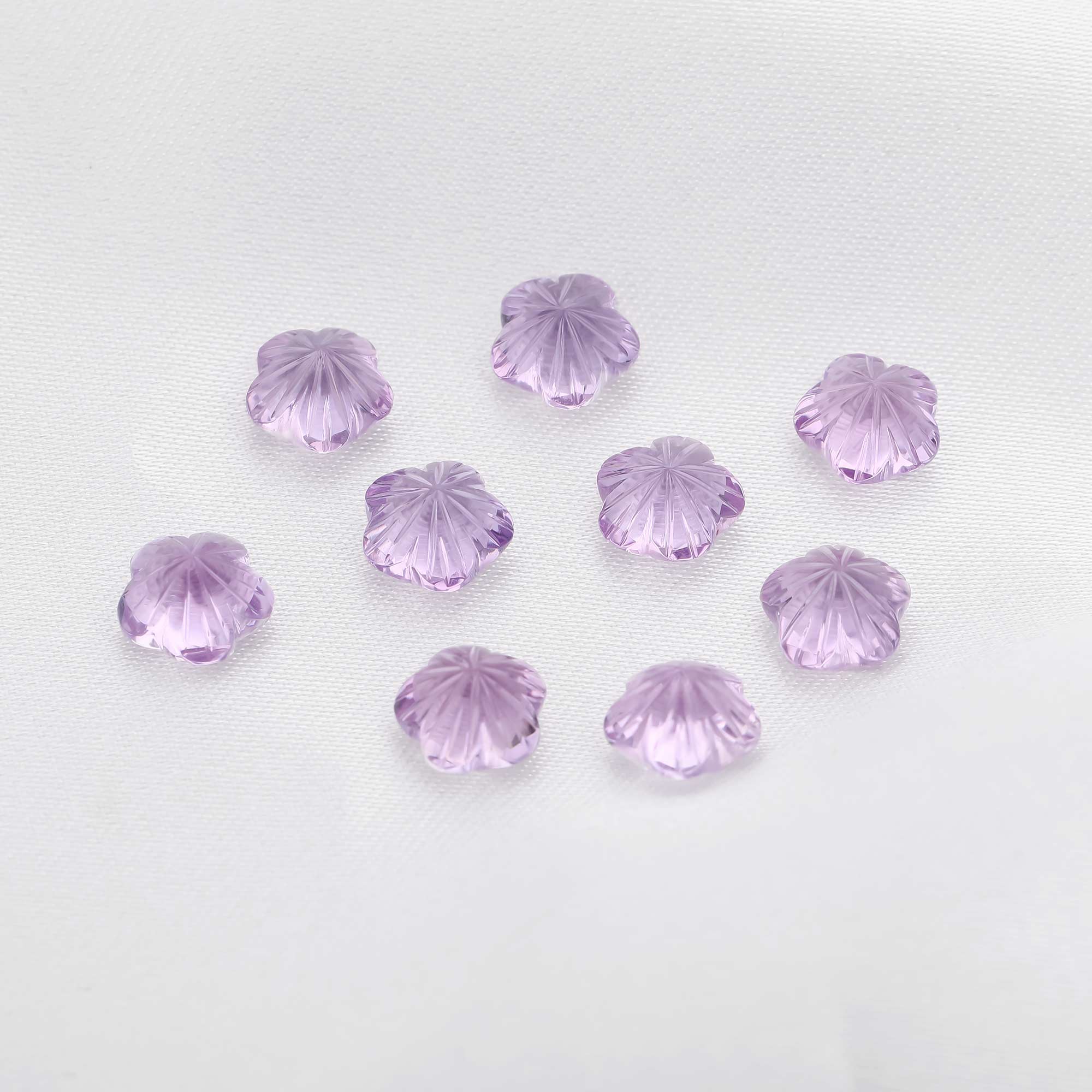 7.6MM Flower Cut Nature Amethyst Gemstone,February Birthstone,Purple Flower Gemstone,DIY Jewelry Supplies,1.4CT - Click Image to Close