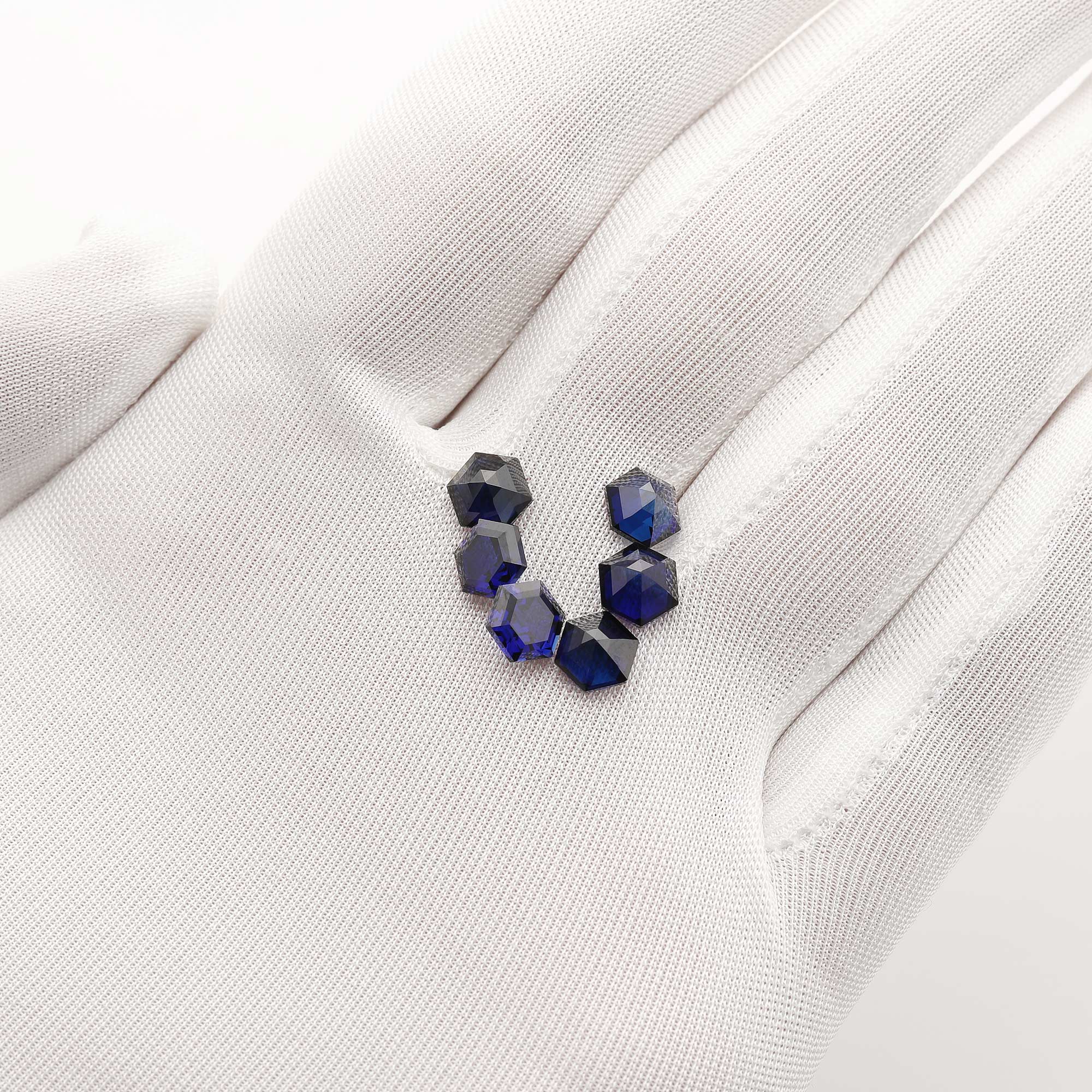 1Pcs Hexagon Cut Sapphire Faceted Stone Lab Created,September Birthstone,Deep Blue Faceted Loose Gemstone,DIY Jewelry Supplies 4160062 - Click Image to Close