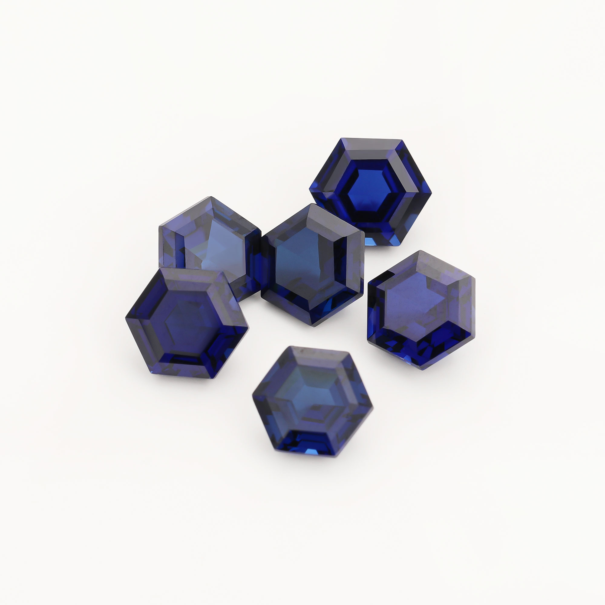 1Pcs Hexagon Cut Sapphire Faceted Stone Lab Created,September Birthstone,Deep Blue Faceted Loose Gemstone,DIY Jewelry Supplies 4160062 - Click Image to Close