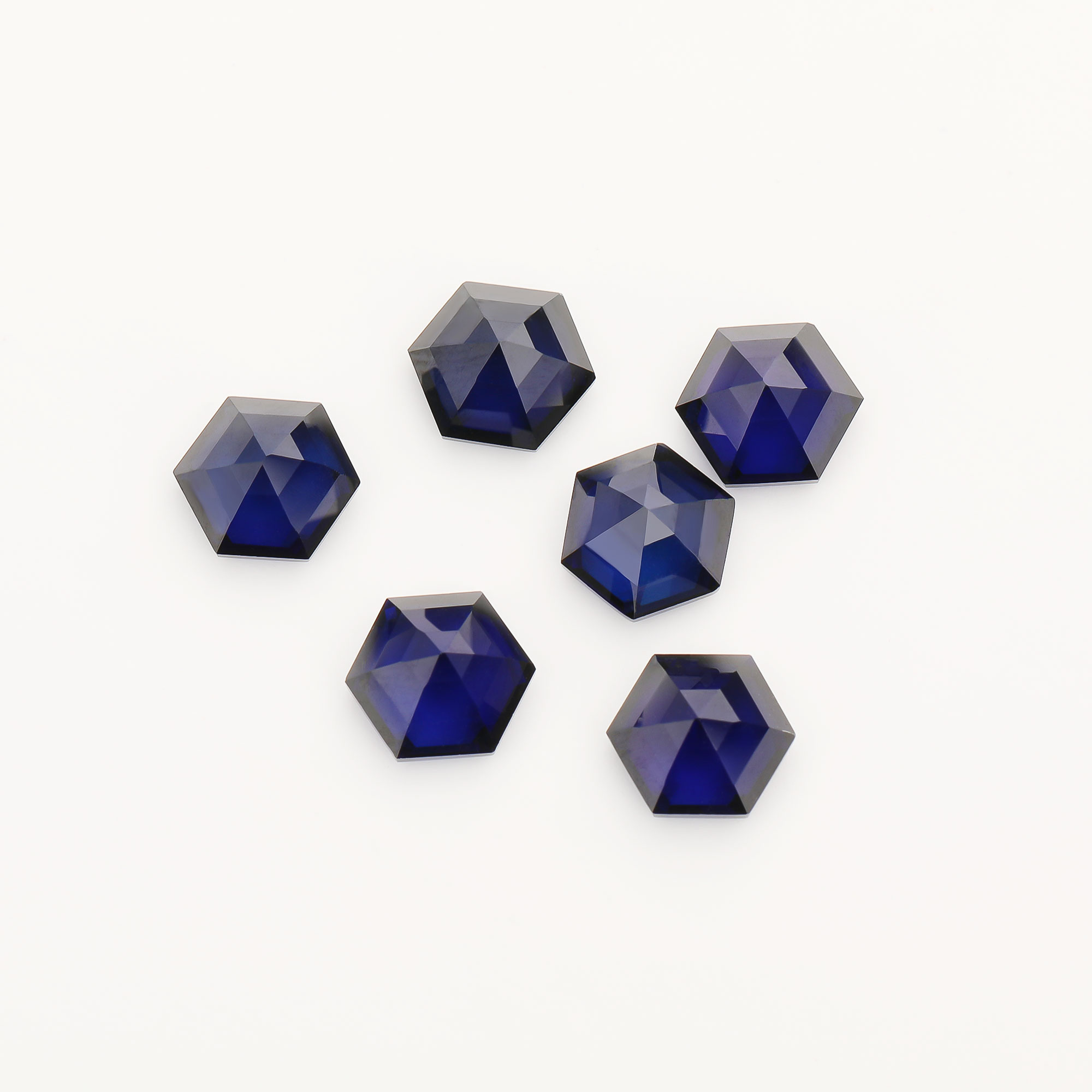 1Pcs Hexagon Cut Sapphire Faceted Stone Lab Created,September Birthstone,Deep Blue Faceted Loose Gemstone,DIY Jewelry Supplies 4160062 - Click Image to Close