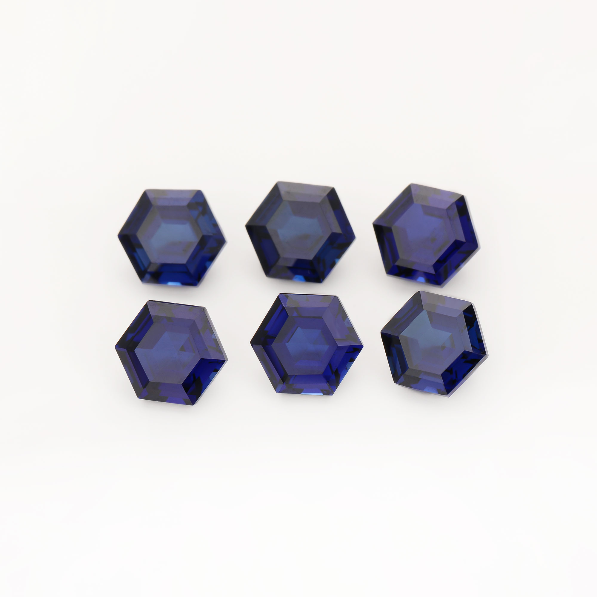 1Pcs Hexagon Cut Sapphire Faceted Stone Lab Created,September Birthstone,Deep Blue Faceted Loose Gemstone,DIY Jewelry Supplies 4160062 - Click Image to Close