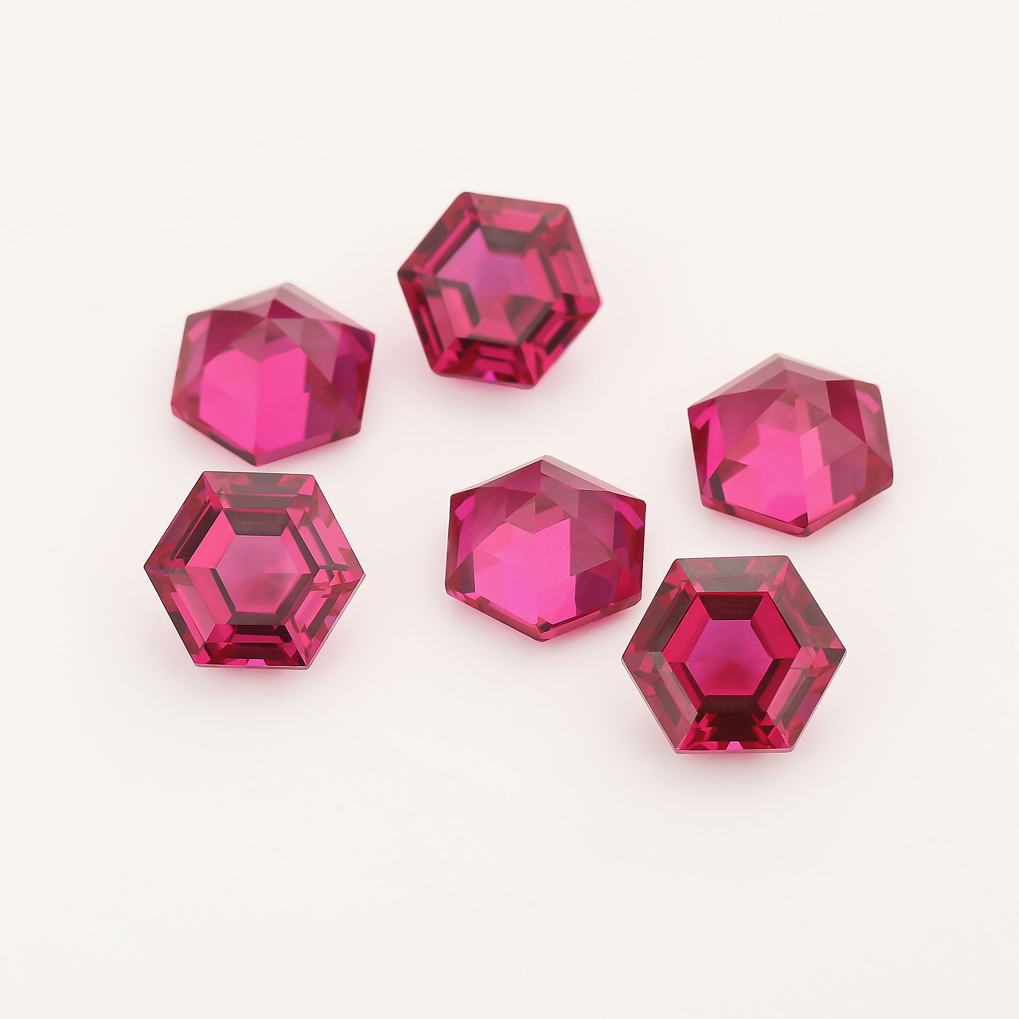 1Pcs Hexagon Cut Ruby Faceted Stone Lab Created,July Birthstone,Red Faceted Loose Gemstone,DIY Jewelry Supplies 4160063 - Click Image to Close