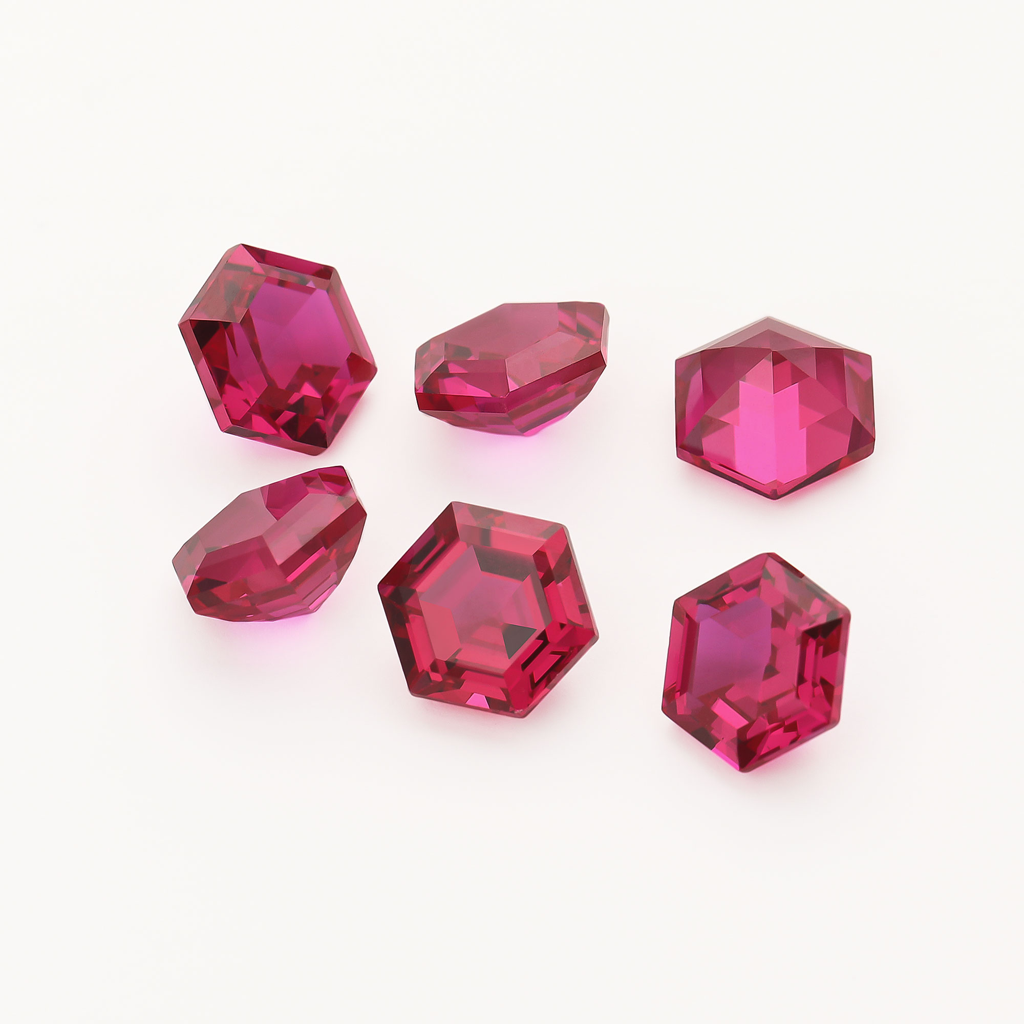 1Pcs Hexagon Cut Ruby Faceted Stone Lab Created,July Birthstone,Red Faceted Loose Gemstone,DIY Jewelry Supplies 4160063 - Click Image to Close