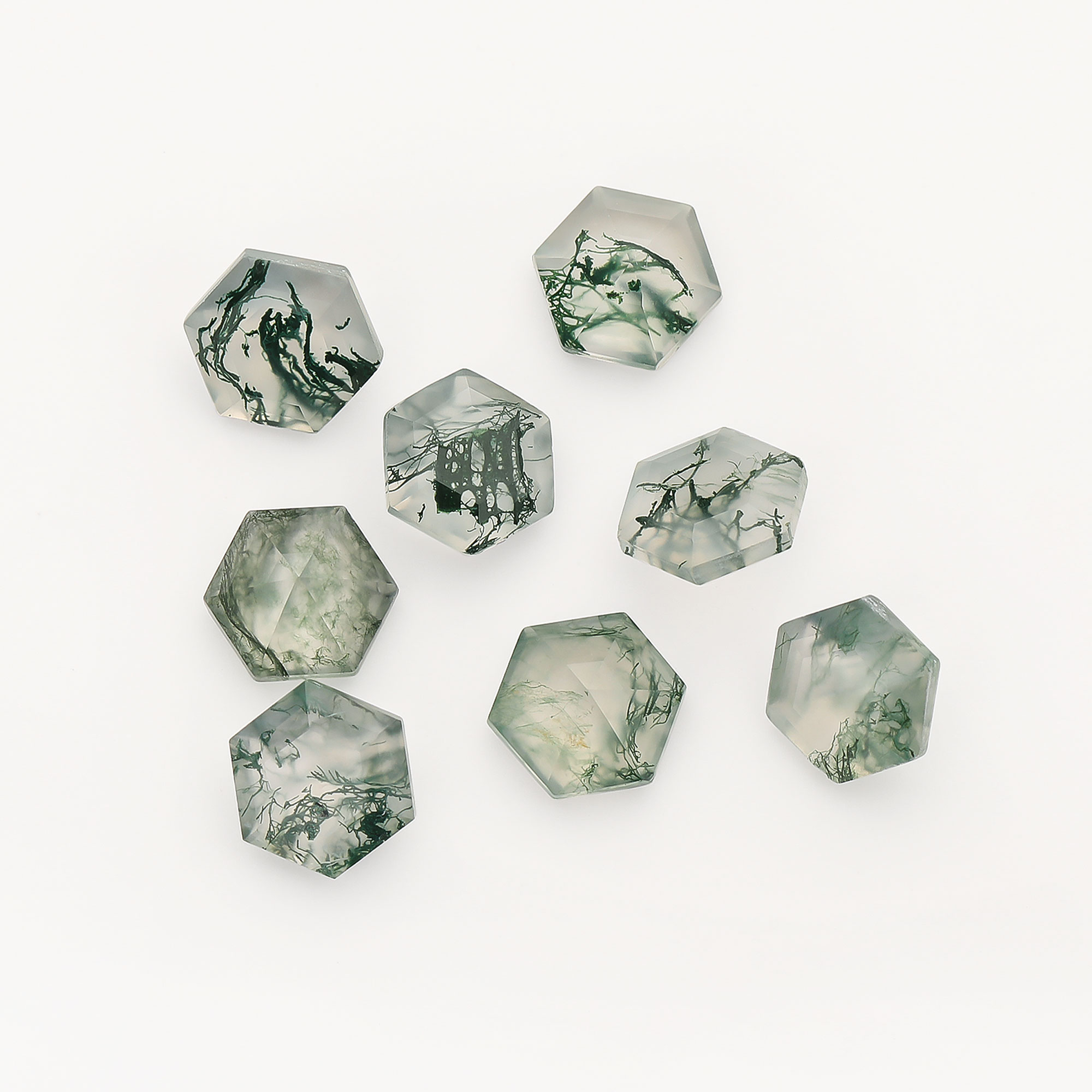 1Pcs Green Moss Agate Hexagon Faceted Nature Stone,Semi-precious Gemstone,Unique Gemstone,DIY Jewelry Supplies 4160066 - Click Image to Close