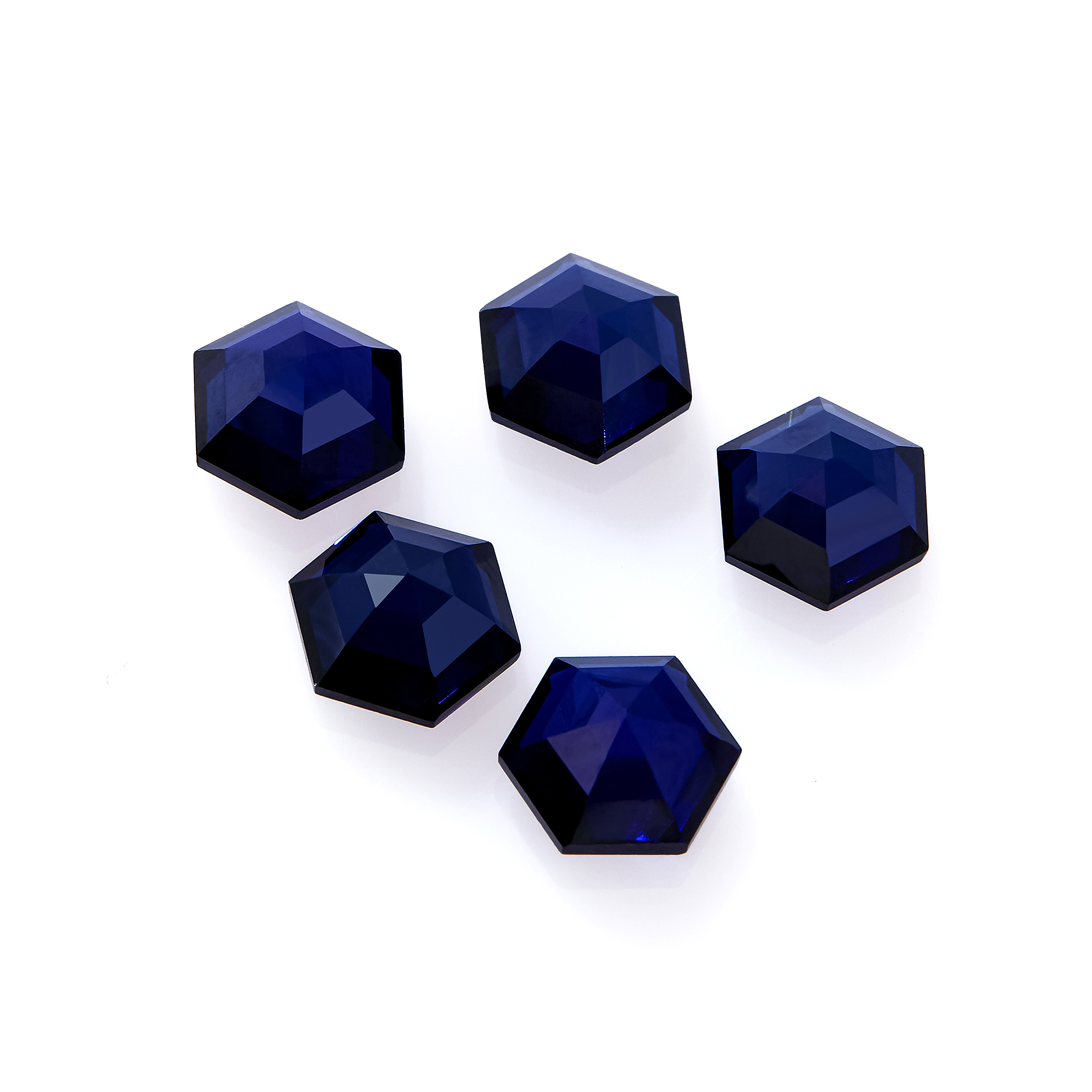 Lab Created Faceted Hexagon Sapphire,September Birthstone,Blue Faceted Loose Gemstone,DIY Jewelry Supplies 4160078 - Click Image to Close