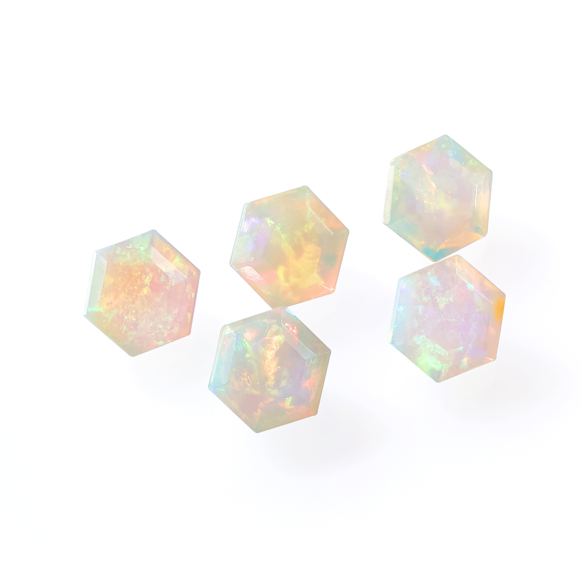 Faceted Hexagon Natural Africa White Opal,October Birthstone,Color Change Gemstone,Faceted Cut AAA Grade Loose Gemstone,Natural Semi Precious Stone,DIY Jewelry Supplies 4160080 - Click Image to Close