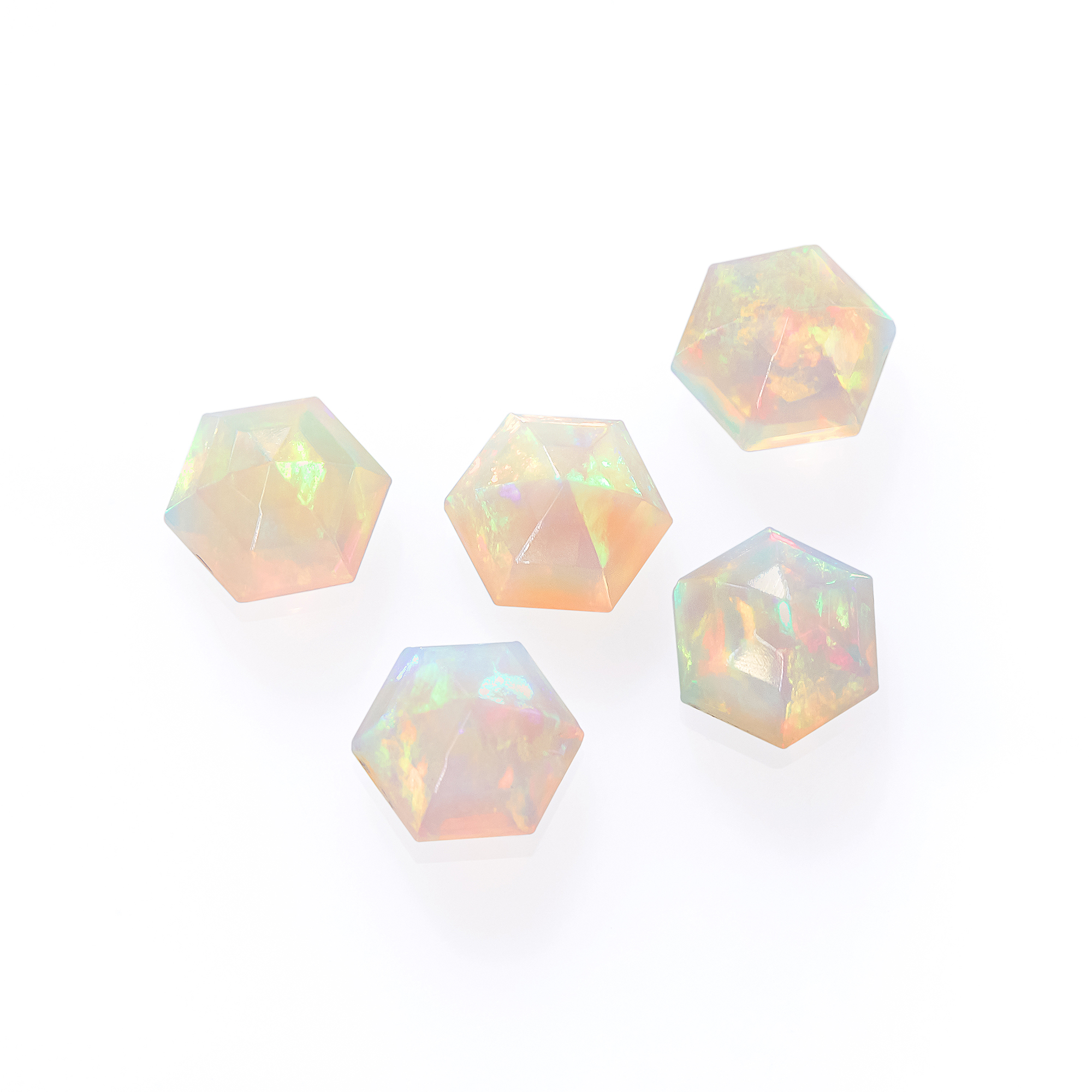 Faceted Hexagon Natural Africa White Opal,October Birthstone,Color Change Gemstone,Faceted Cut AAA Grade Loose Gemstone,Natural Semi Precious Stone,DIY Jewelry Supplies 4160080 - Click Image to Close