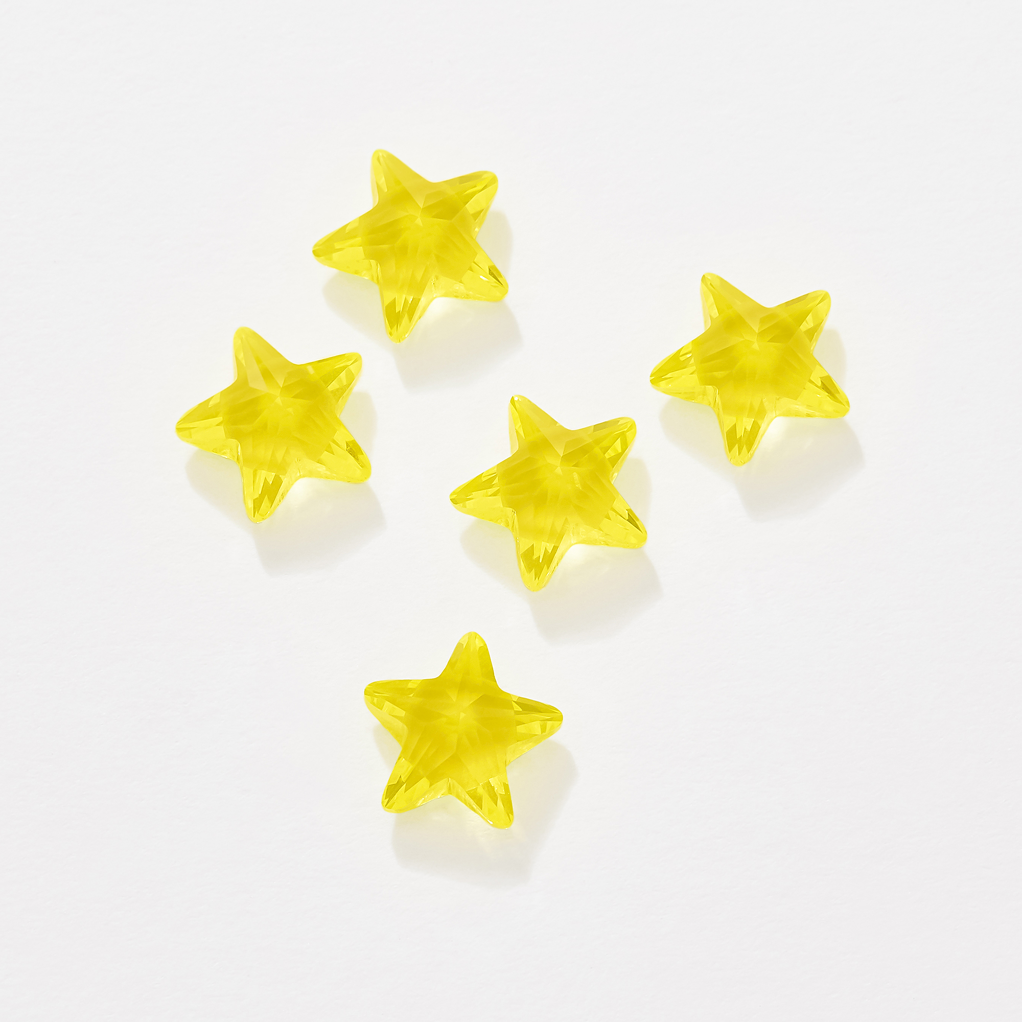 8MM Faceted Yellow Star Lumogarnet,Fluorescent Ce YAG,Yttrium Aluminum Garnet,Loose Gems,Manmade Crystal,UV Blacklight Dayglow 4160081 - Click Image to Close