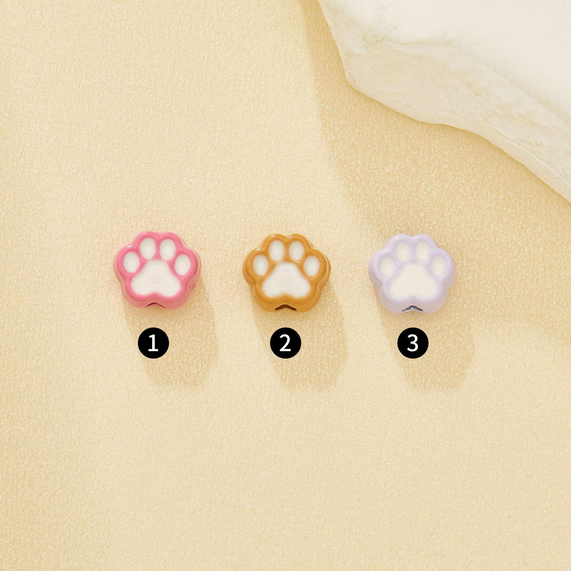 6.3MM Cute Cat Paw Enamel Zinc Alloy Beads,Dopamine macaron candy Jewelry Charms,Adorable Paw Beads for Pendant,Phone Chain,Bracelet Making 4160082