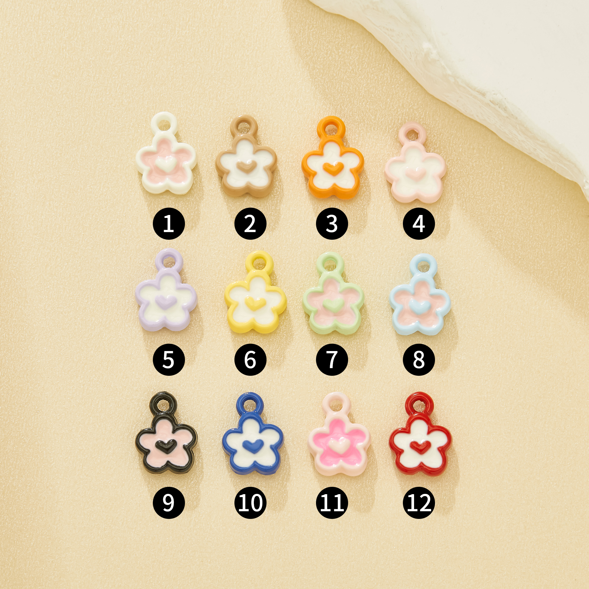 11.5MM Pastel Floral Heart Enamel Zinc Charms,Dopamine macaron candy Jewelry Pendants,Lovely Flower Heart Beads for Pendant,Phone Chain,Bracelet 4160087