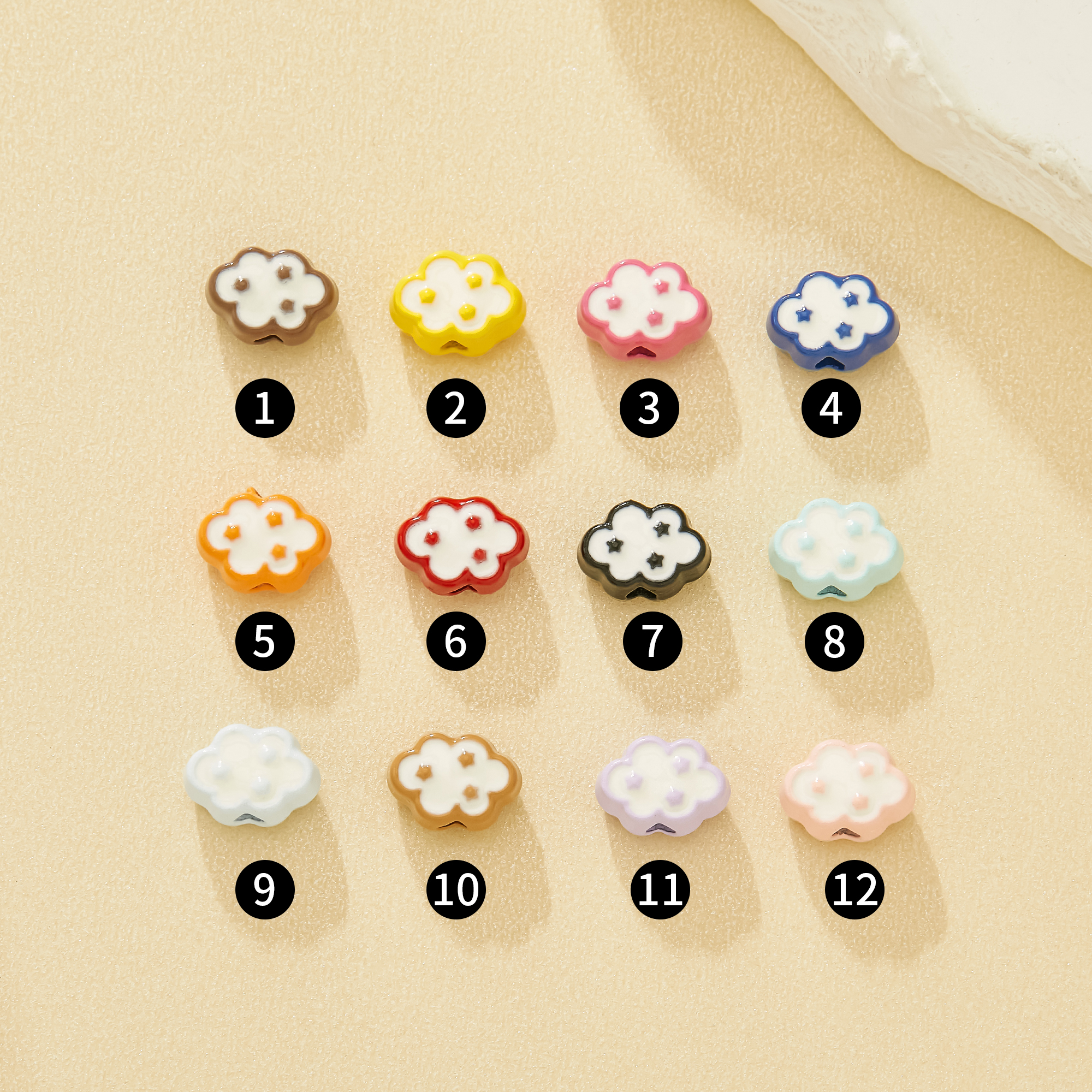 8MM Whimsical Cloud Enamel Zinc Alloy Beads,Macaron dopamine candy Star Beads For Pendants,Mobile Chains & Bracelets,Sweet DIY Accessories 4160089