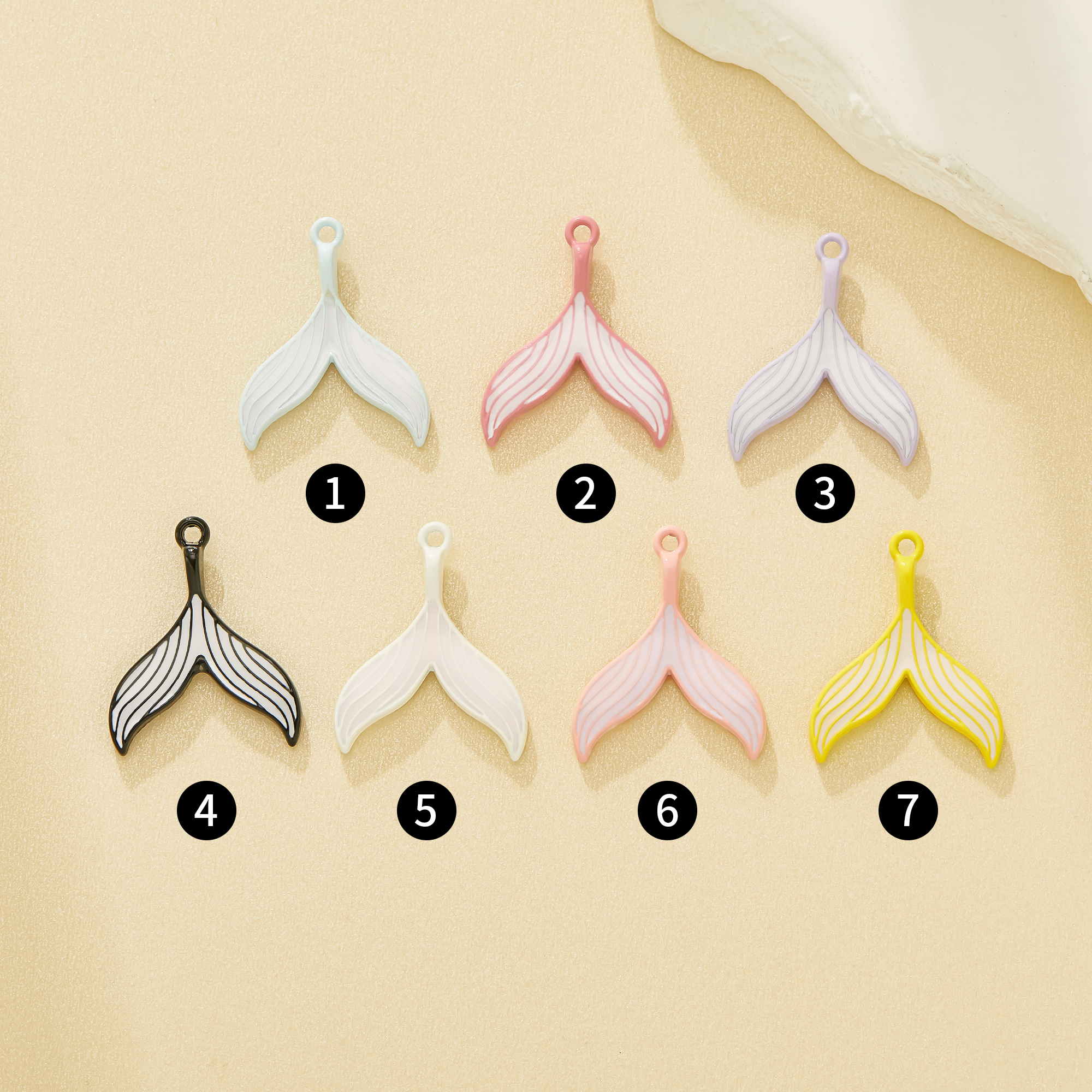 24MM Oceanic Mermaid Tail Enamel Zinc Charms,Macaron dopamine candy Stripe Pendants For Phone Lanyards & Keychains,Boho Jewelry Beads 4160097