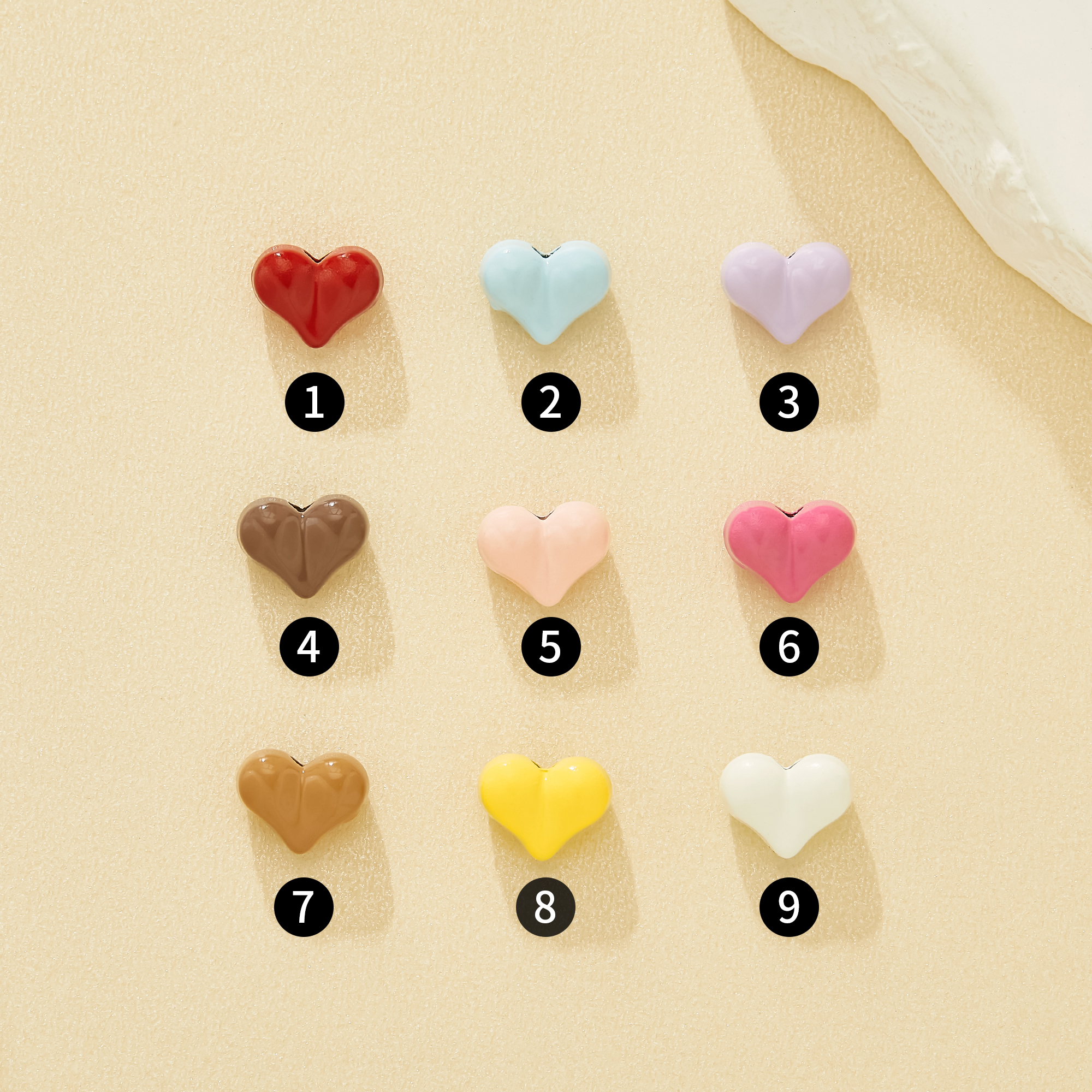 8MM Warm 3D Heart Enamel Zinc Beads,Macaron dopamine candy Glossy Heart Beads For DIY Jewelry,Phone Straps & Bracelets,Cozy Craft Supplies 4160101