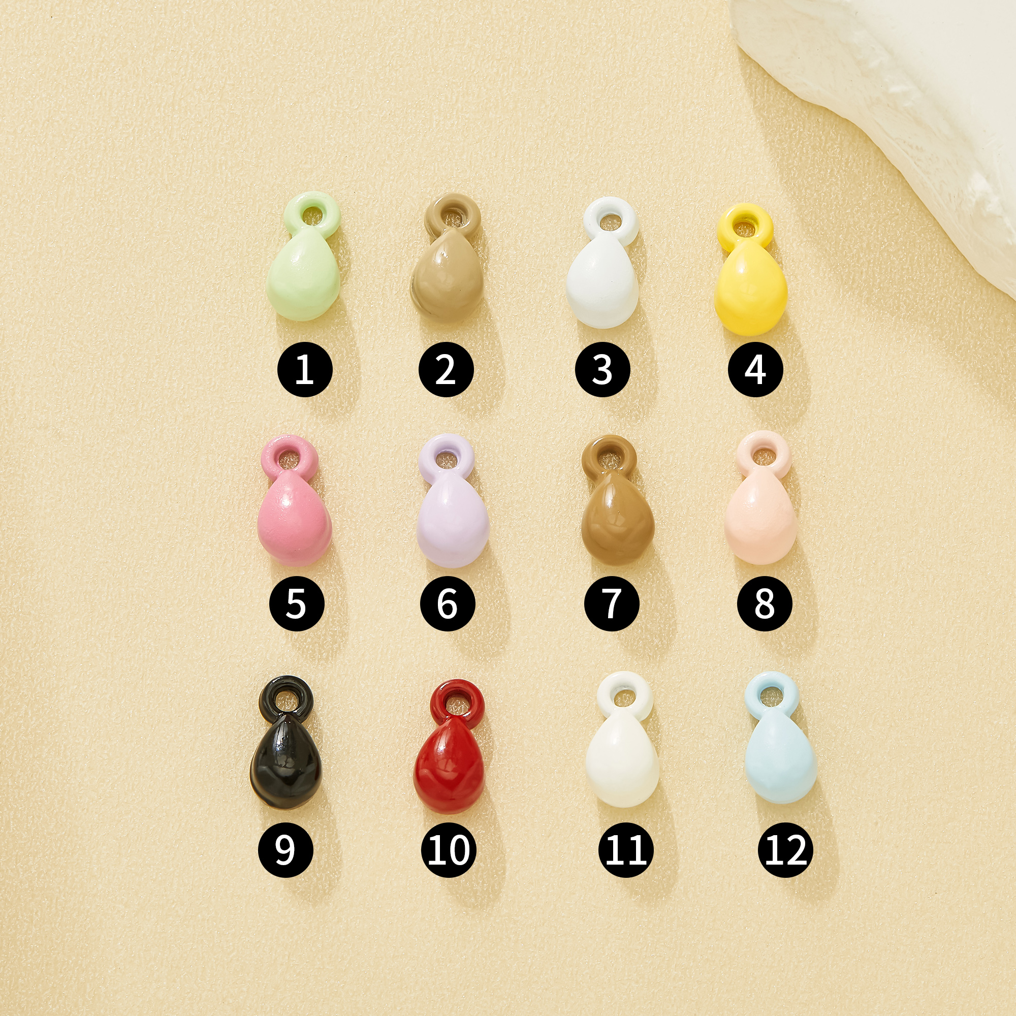 10MM Soft Water Drop Enamel Zinc Charms,Macaron dopamine candy Smooth Drop Charms For Pendants,Mobile Lanyards & Keychains,Delicate Craft Supplies 4160102
