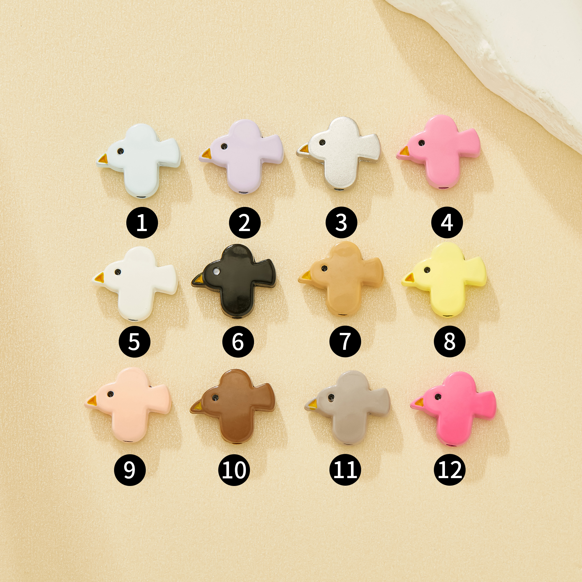 13.3MM Elegant Geometric Flyer Enamel Zinc Beads,Macaron dopamine candy Golden Tip Beads For Pendant Charms & Bag Hooks,Delicate Craft Supplies 4160105