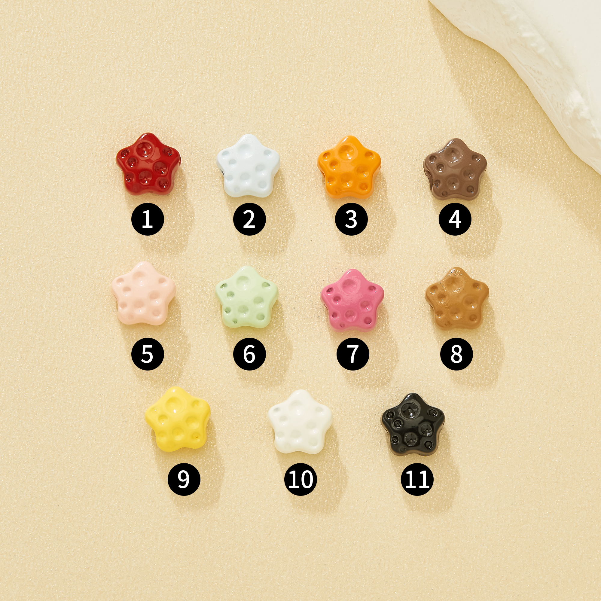 7MM Delicate Moon Surface Star Enameled Zinc Alloy Beads,Macaron Dopamine Candy Color Beads For Pendants & Mobile Lanyards,Elegant Craft Supplies 4160107