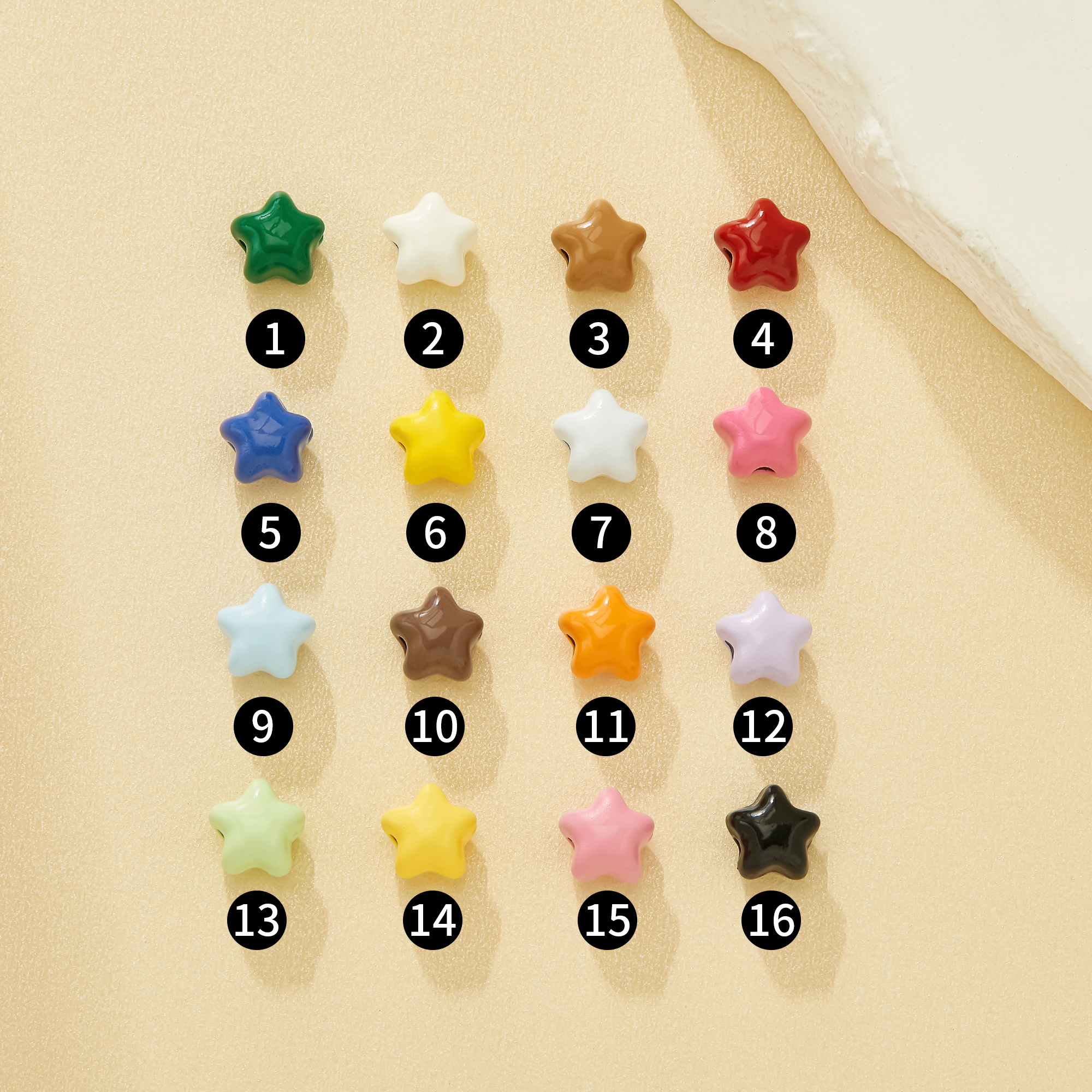 7.2MM Sparkling Five-Pointed Star Enameled Zinc Alloy Beads,Macaron Dopamine Candy Color Beads For DIY Jewelry & Phone Straps,Cozy Star Craft Supplies 4160109