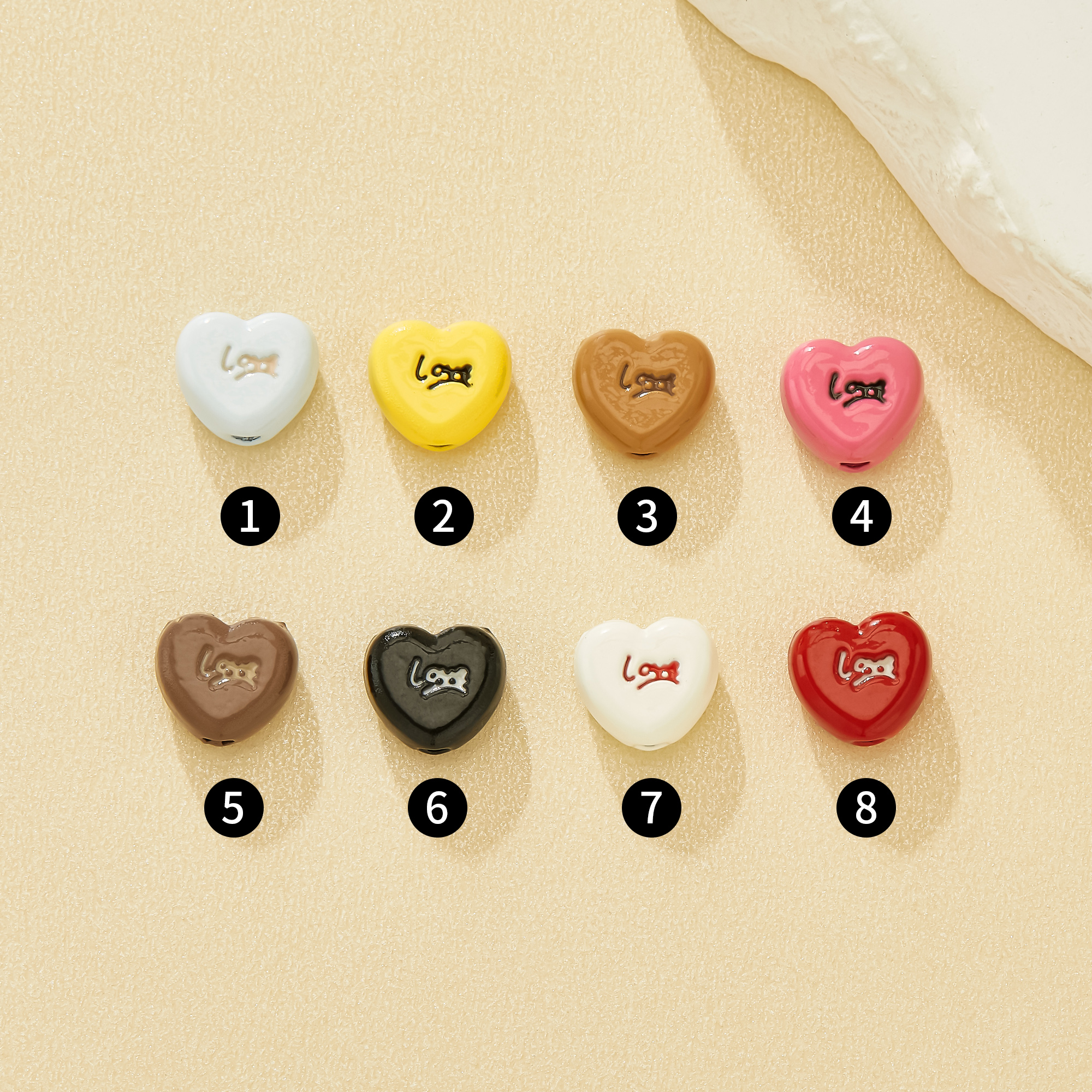 8.2MM Tender Love Script Enameled Zinc Alloy Beads,Macaron Dopamine Candy Color Beads For DIY Crafts & Mobile Straps,Heartfelt Craft Supplies 4160110