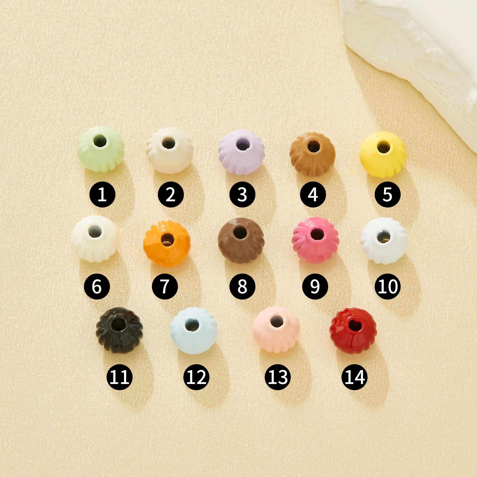 635MM Textured Pumpkin Ball Enameled Zinc Alloy Beads,Macaron Dopamine Candy Color Beads For Phone Lanyards & Jewelry Making,Harvest Beads 4160116