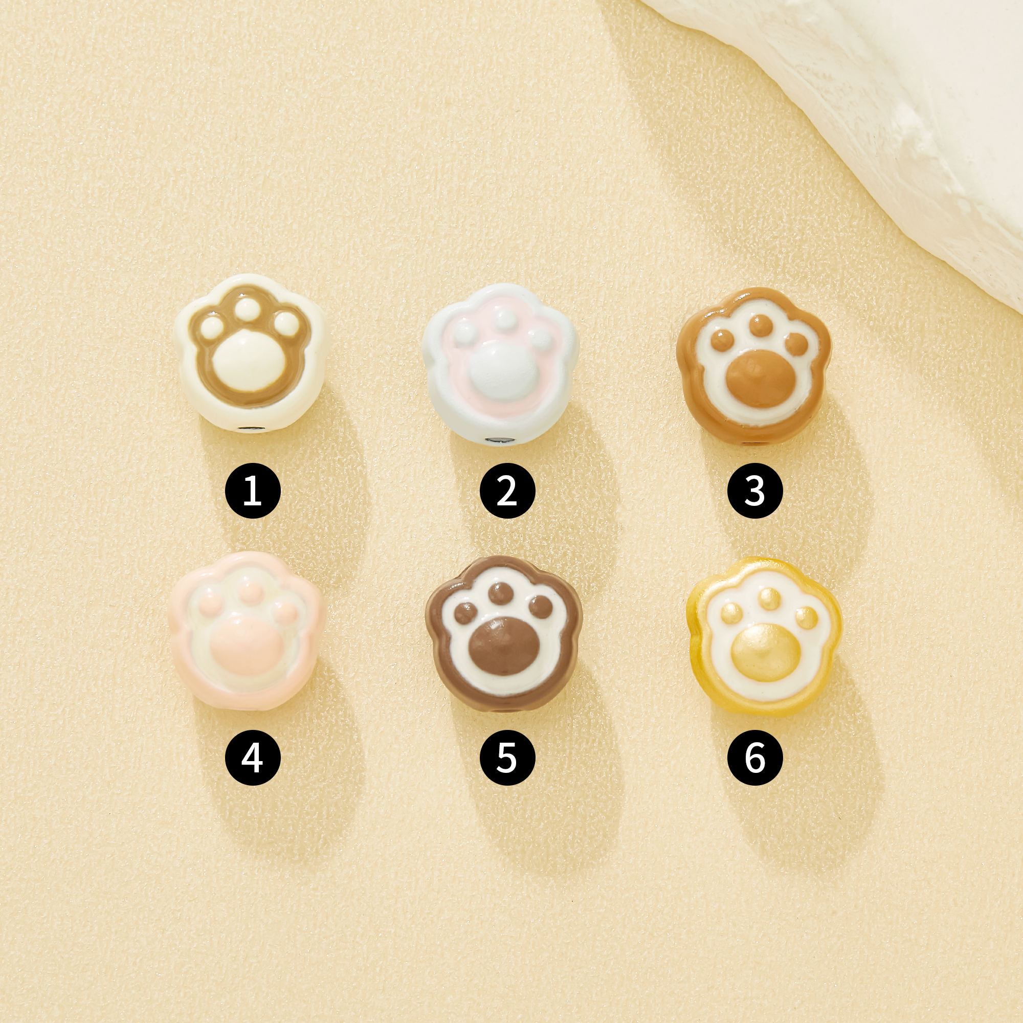 8.9MM Paw Pad Print Cat Claw Enameled Zinc Alloy Beads,Macaron Dopamine Candy Color Beads For DIY Crafts & Mobile Straps,Pet Lover Supplies 4160117