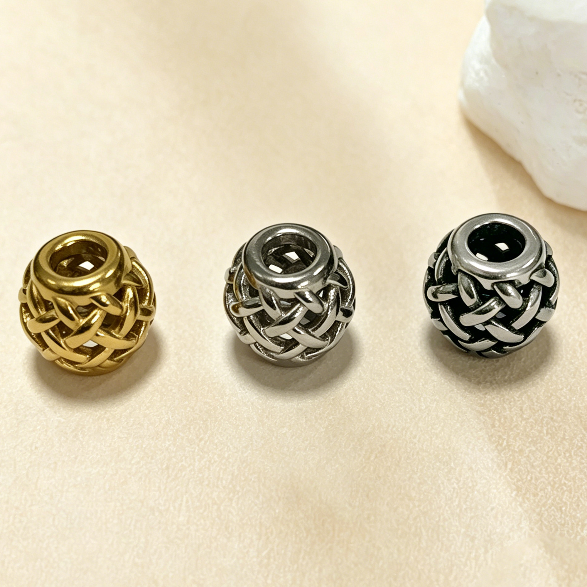 Knot Beads, Big Hole 316L Stainless Steel Pendant Bead with 4.05MM Hole, DIY Celtic Art Jewelry Making Findings Bracelet 4160140