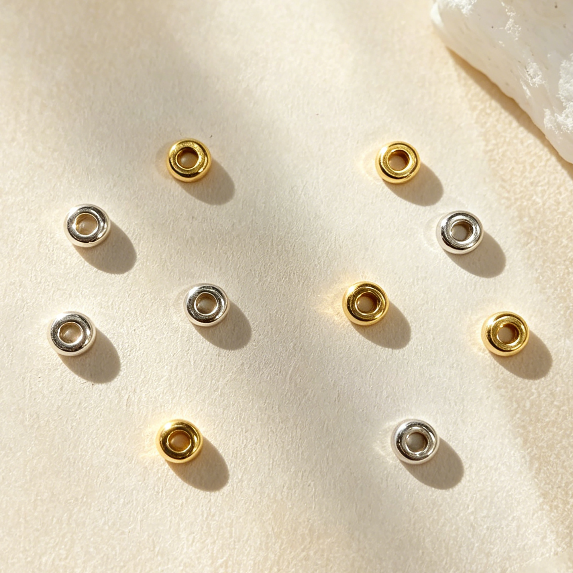 316L Stainless Steel Spacer Bead with 1.50mm Hole, DIY Bracelet Necklace Beadings Jewelry Making Crafts 4160150