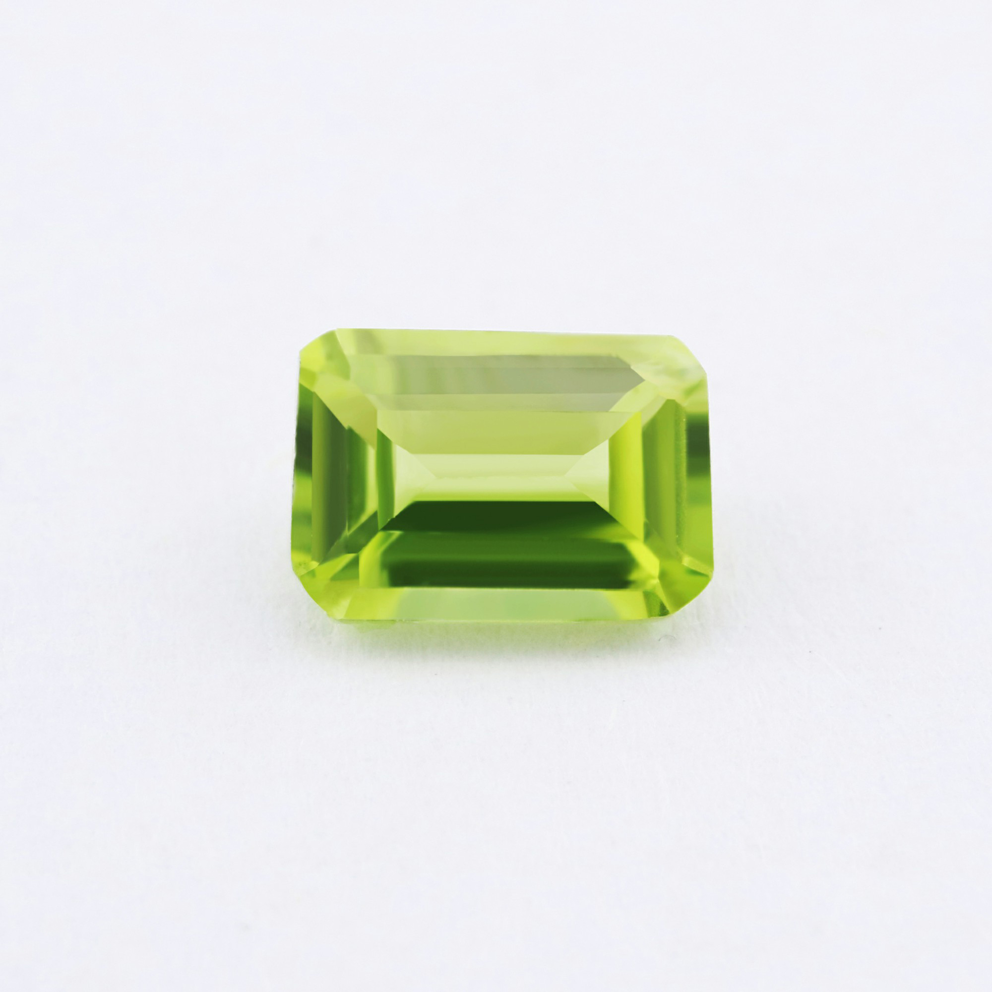 5Pcs Rectangle Emerald Cut Green Peridot August Birthstone Faceted Cut Loose Gemstone Natural Semi Precious Stone DIY Jewelry Supplies 4170012 - Click Image to Close