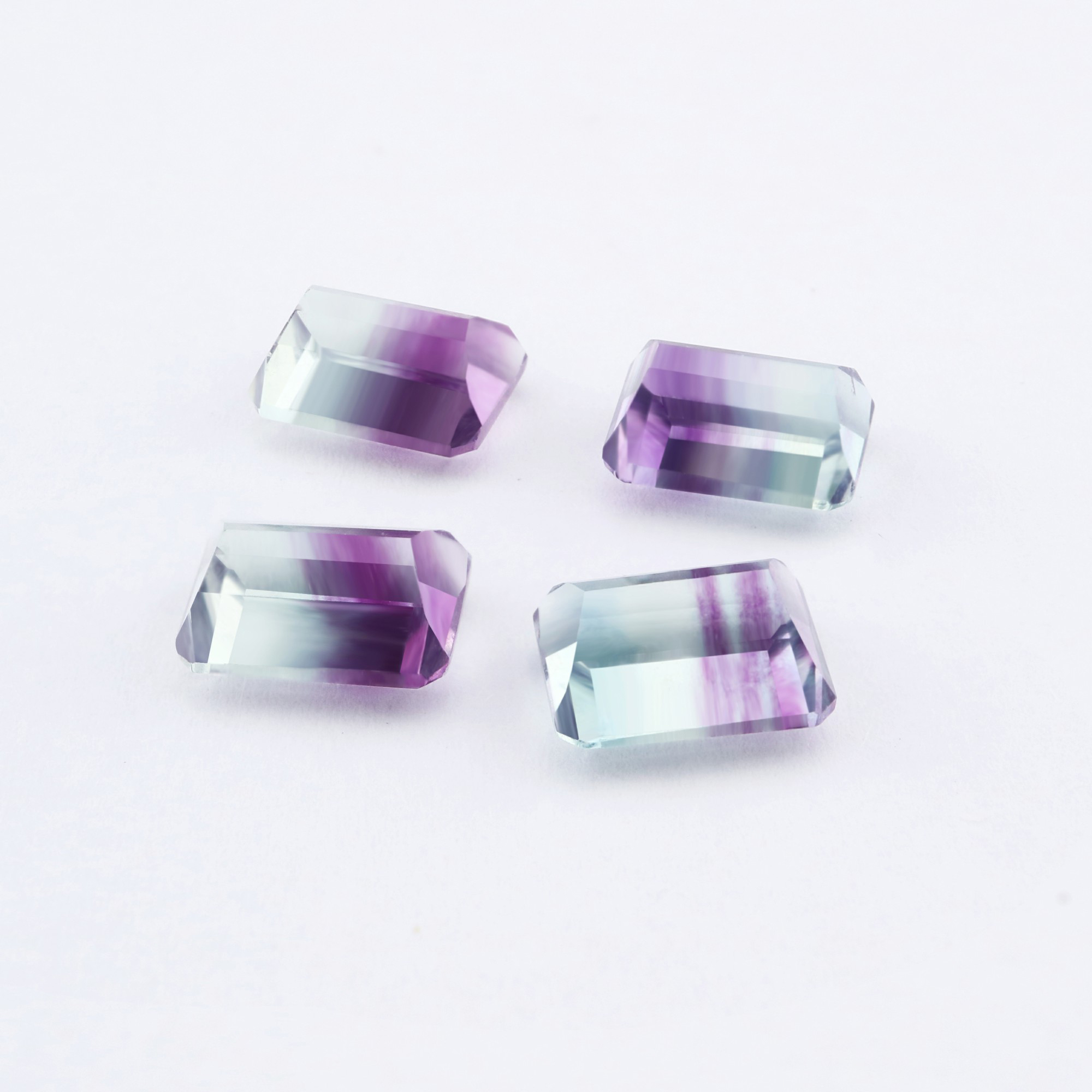 1Pcs 6x8MM Rectangle Emerald Cut Green Purple Fluorite Faceted Cut Loose Gemstone Natural Semi Precious Stone DIY Jewelry Supplies 4170013 - Click Image to Close