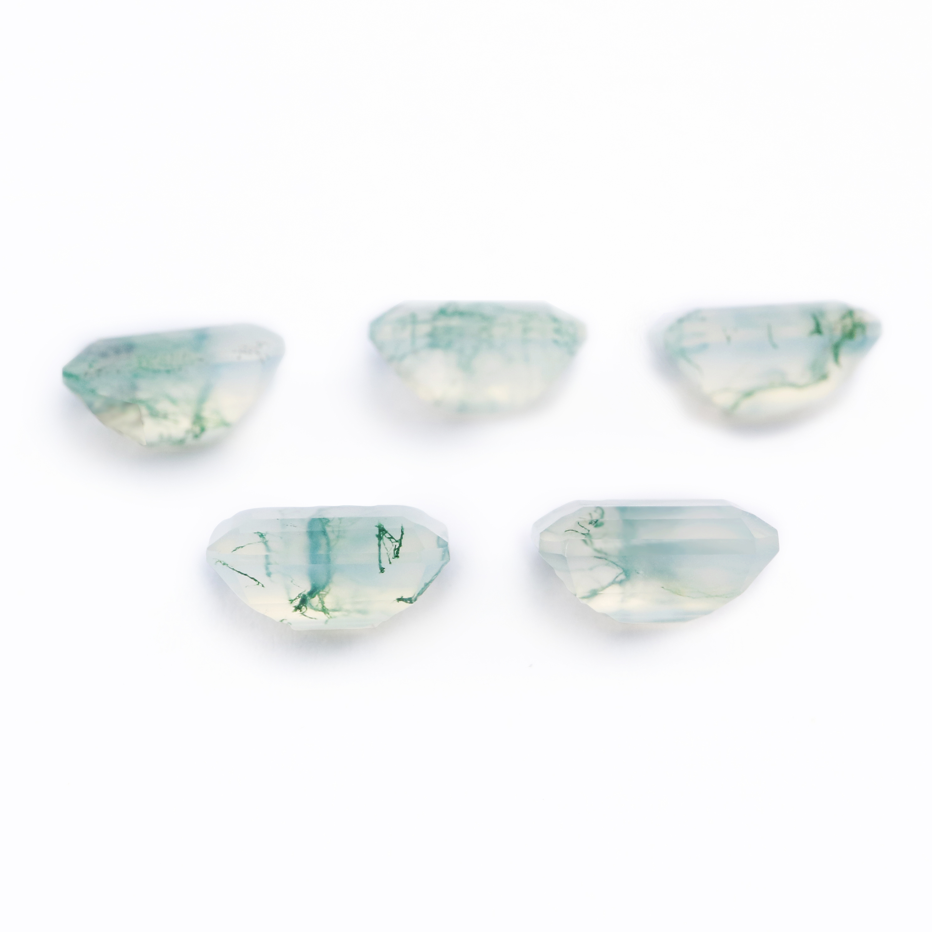 5Pcs 6x8MM Natural Rectangle Emerald Cut Moss Agate Faceted Cut Loose Gemstone Nature Semi Precious Stone DIY Jewelry Supplies 4170015 - Click Image to Close