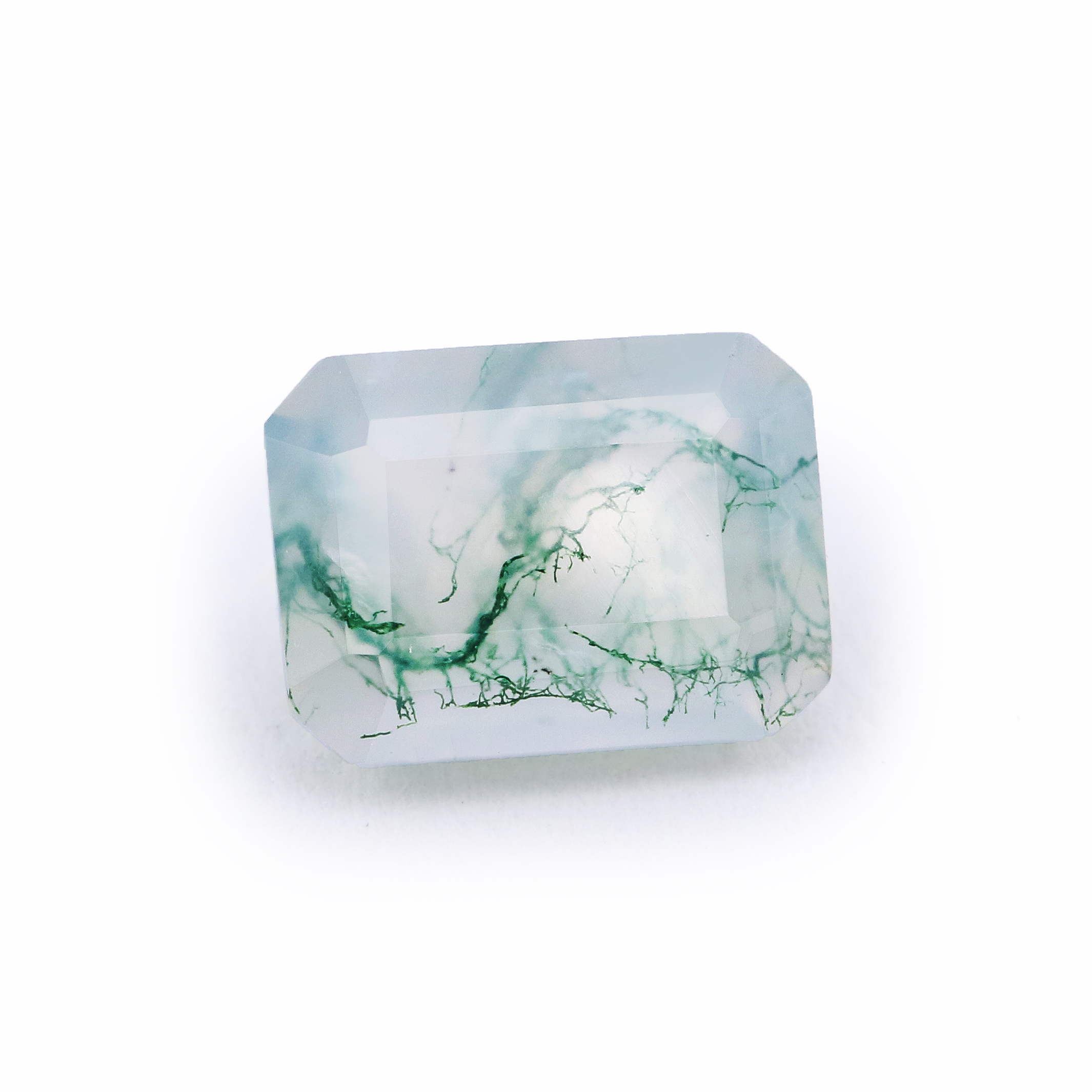 5Pcs 6x8MM Natural Rectangle Emerald Cut Moss Agate Faceted Cut Loose Gemstone Nature Semi Precious Stone DIY Jewelry Supplies 4170015 - Click Image to Close