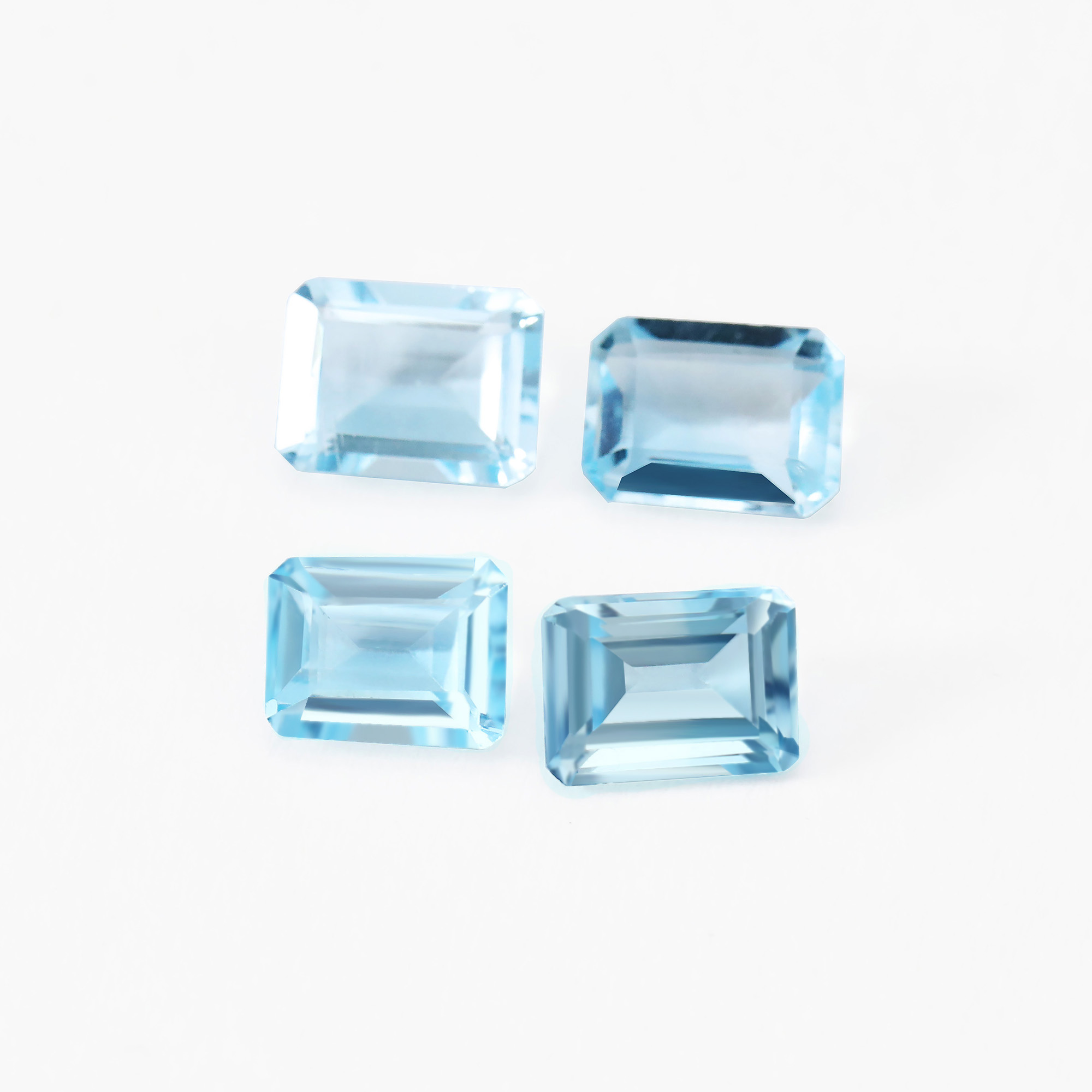 Natural Emerald Cut Rectangle Faceted Sky Blue Topaz Gemstone November Birthstone DIY Loose Semi Precious Gemstone DIY Jewelry Supplies 4170017 - Click Image to Close