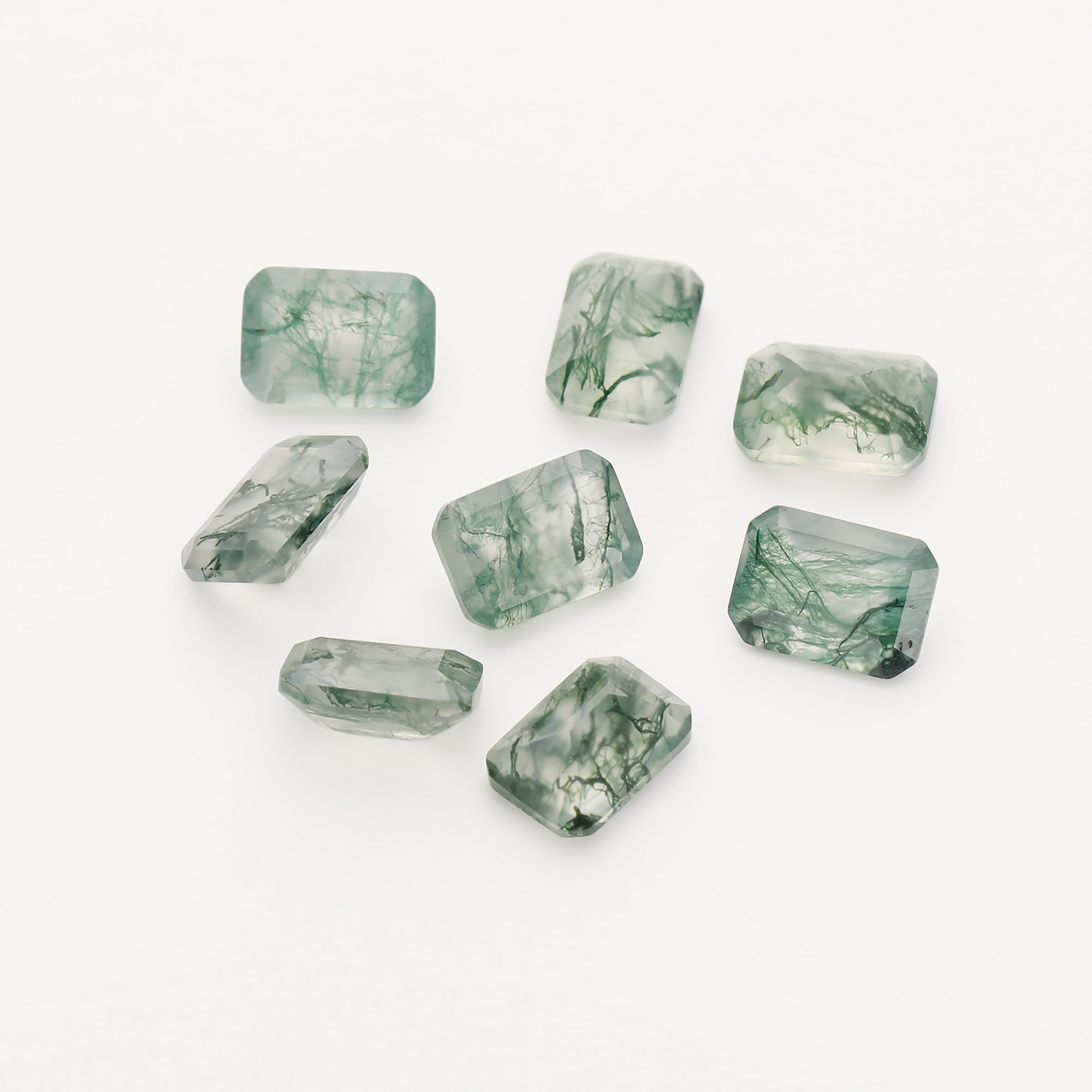 5X7MM Green Moss Agate Emerald Cut Faceted Nature Stone,Semi-precious Gemstone,Rectangle Gemstone,Unique Gemstone,DIY Jewelry Supplies 4170022 - Click Image to Close