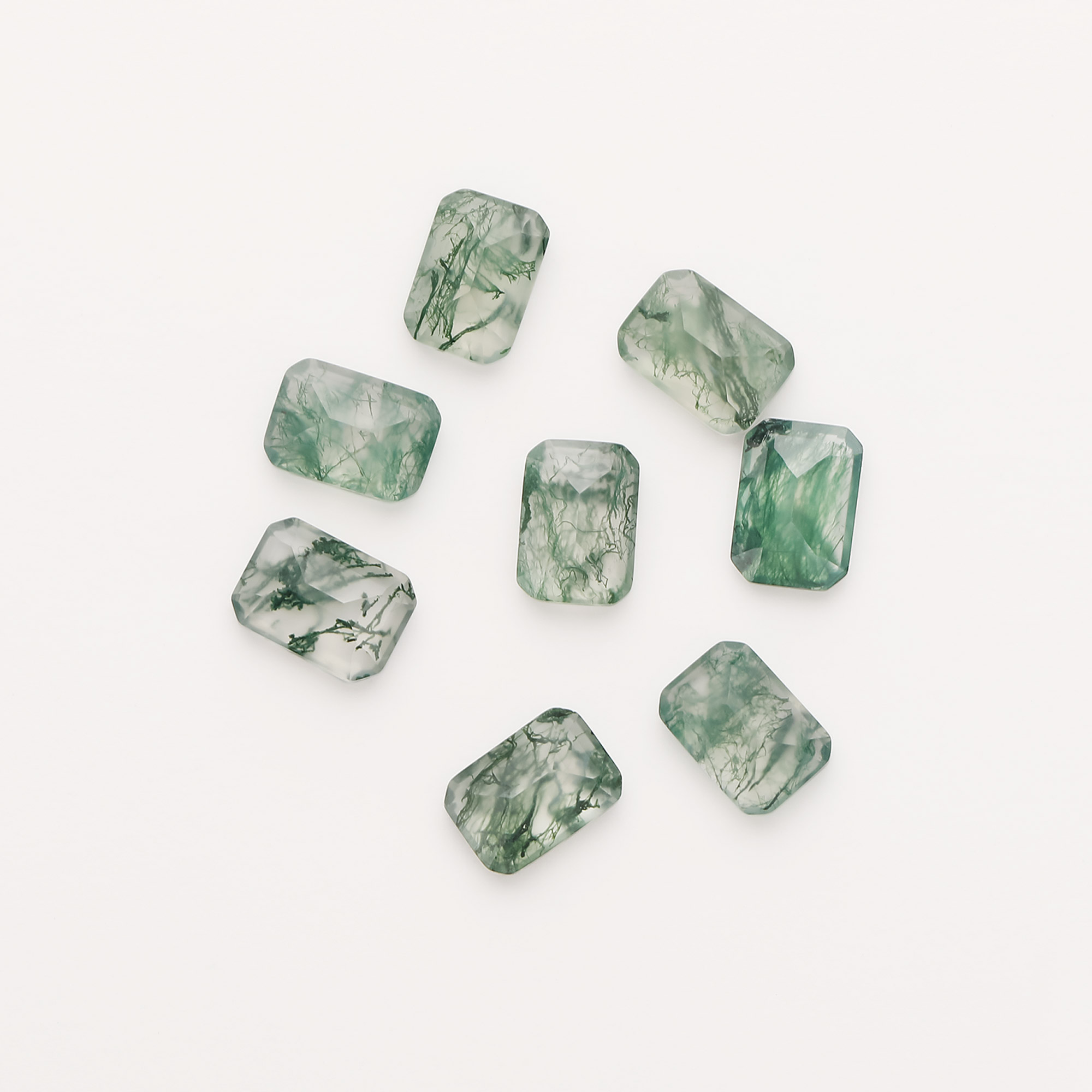 5X7MM Green Moss Agate Emerald Cut Faceted Nature Stone,Semi-precious Gemstone,Rectangle Gemstone,Unique Gemstone,DIY Jewelry Supplies 4170022 - Click Image to Close