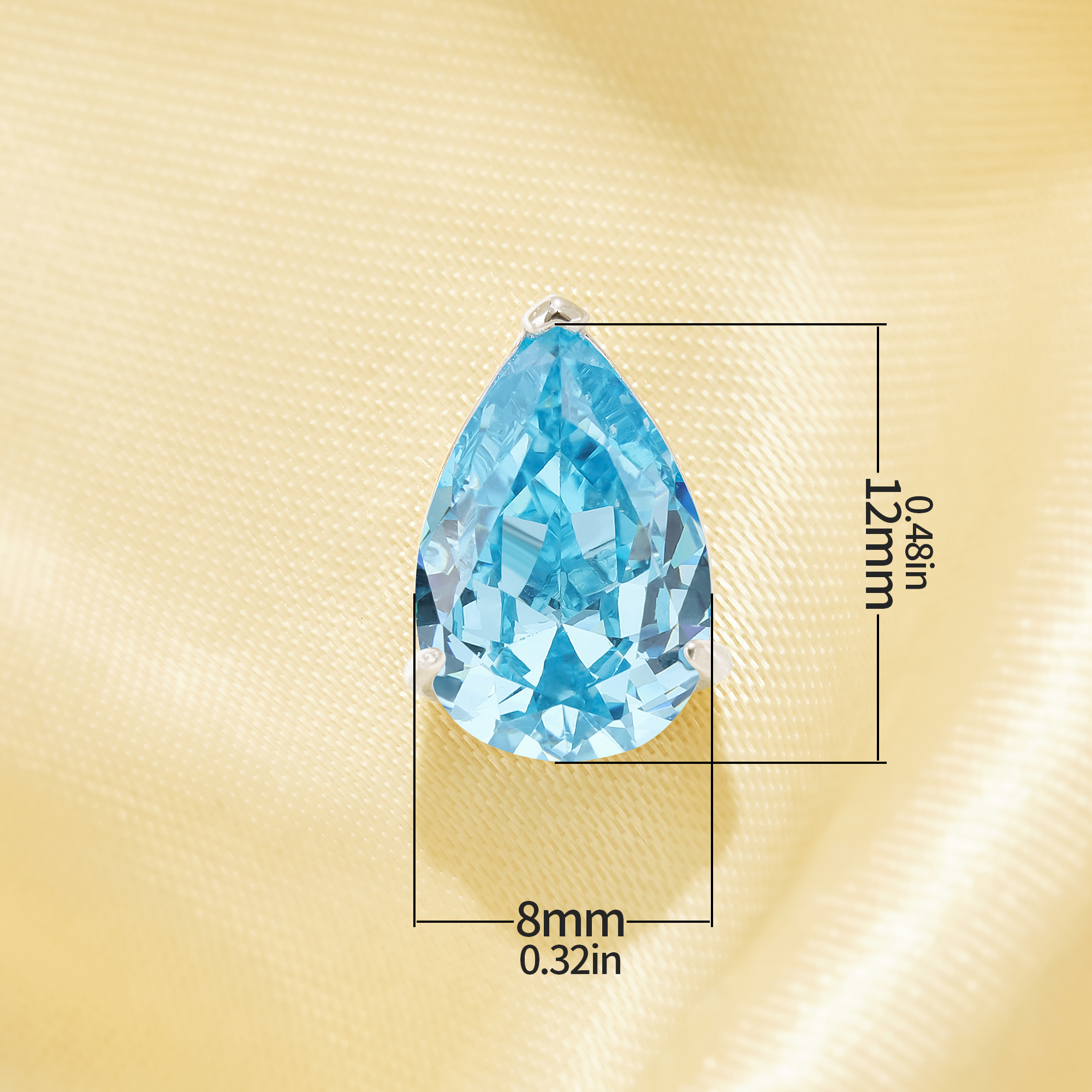 Minimalist Solitaire Pear Pendant With 8x12MM Pear Sky Blue Topaz Gemstone,Solid 925 Sterling Silver Pendant Charm,November Birthstone Pendant 6130055 - Click Image to Close